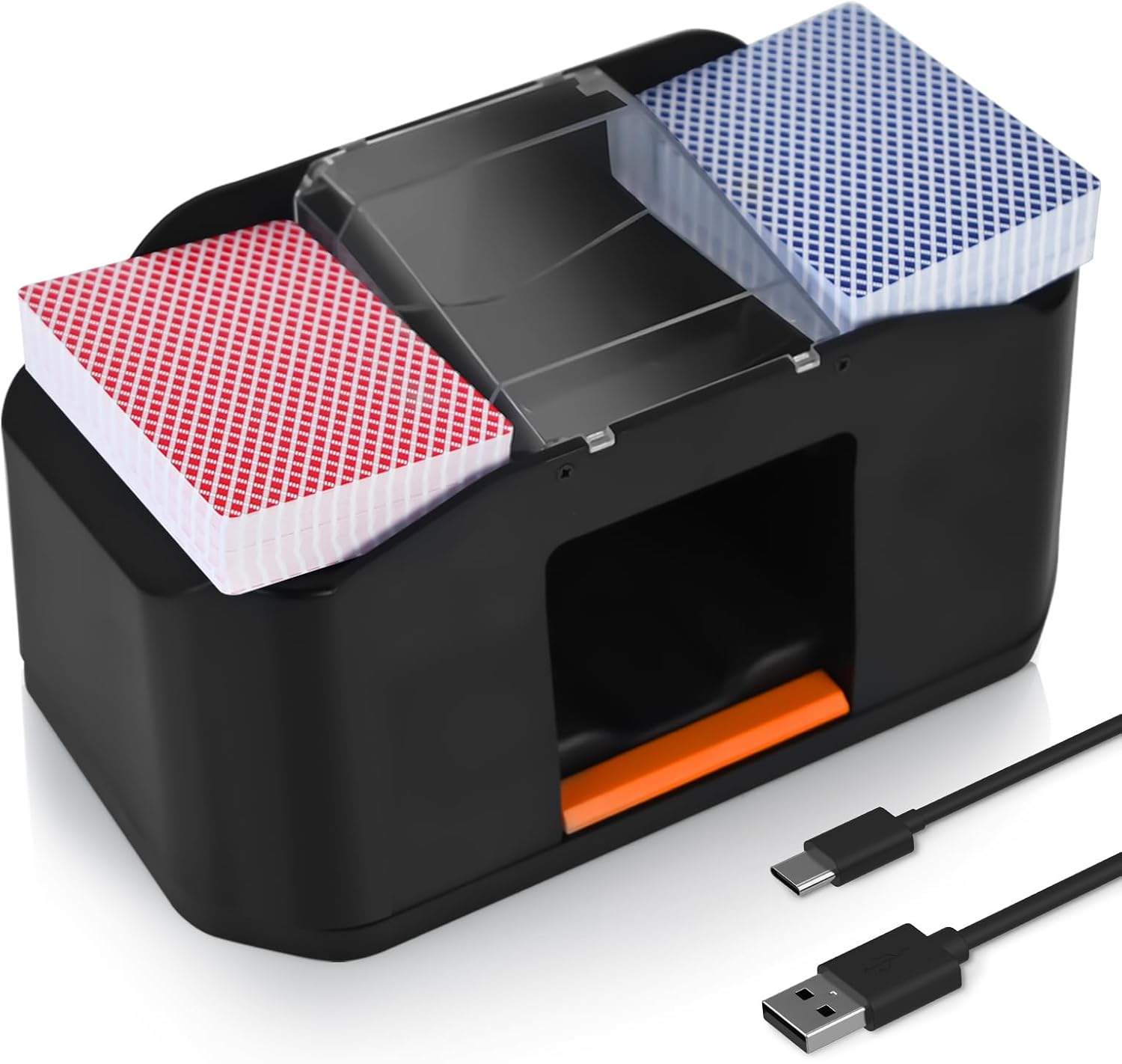 Nileole 2 Decks Low Noise Card Shuffler, Automatic 2000 MAh Rechargeable Electri...