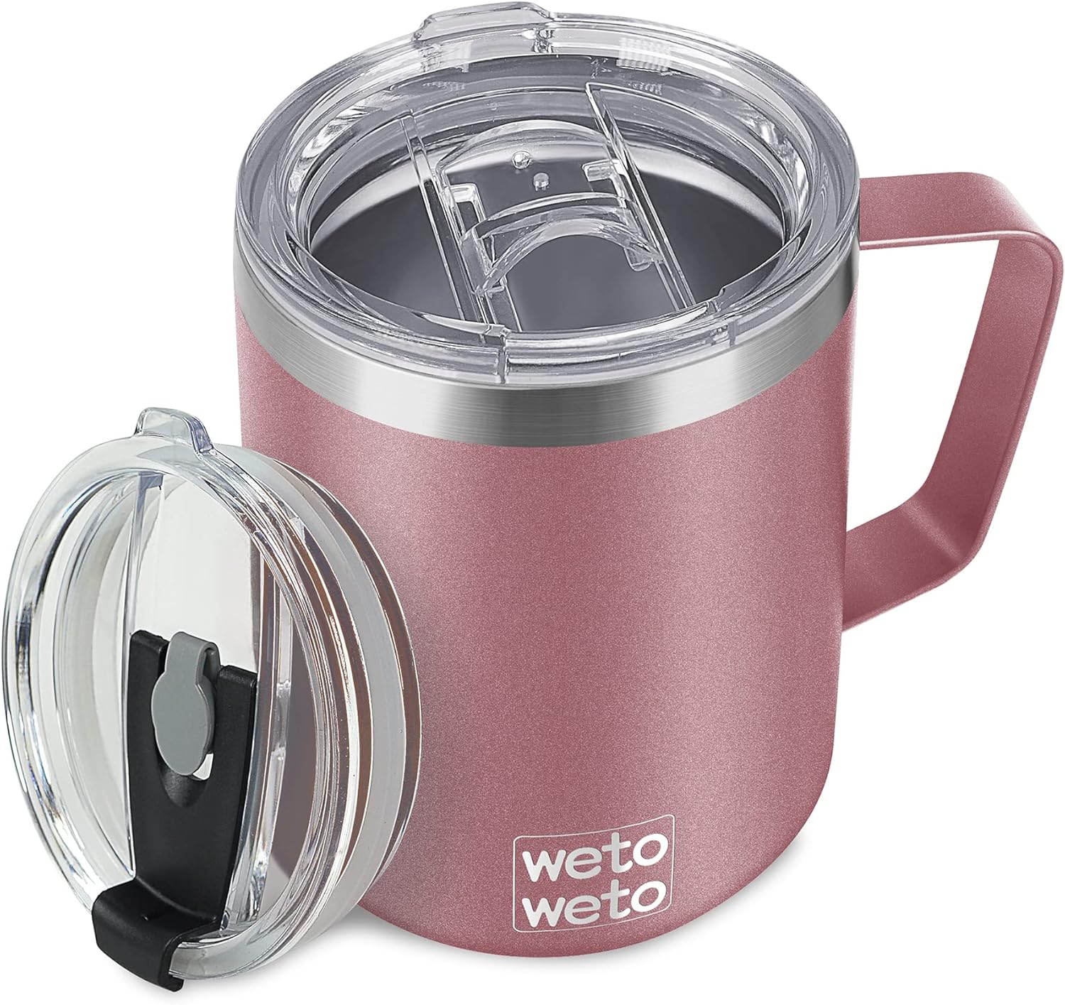 WETOWETO Coffee Mug with Handle, 14oz Insulated Stainless Steel Coffee Travel Mu...