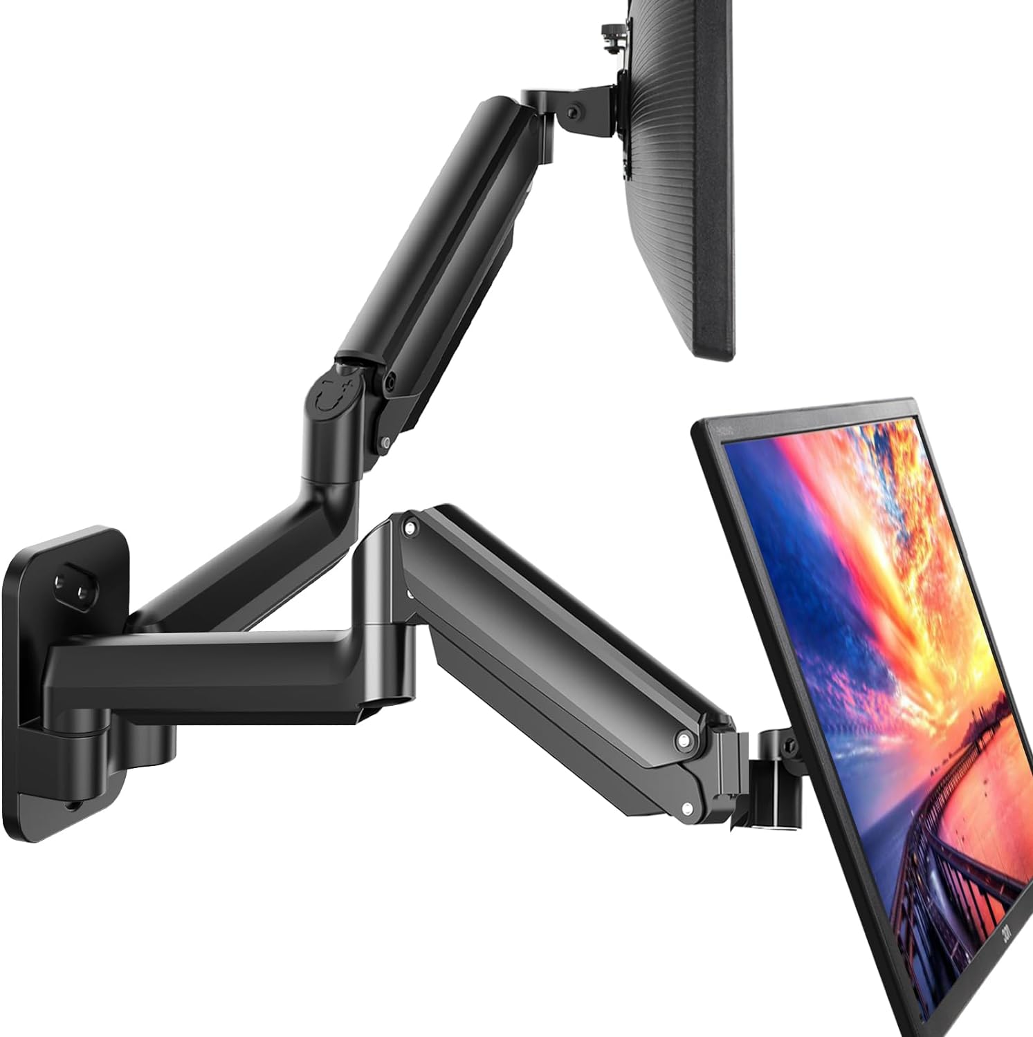 HUANUO Dual Monitor Wall Mount, Special Wall Mount Arm for 17 to 32 Inch Screens...