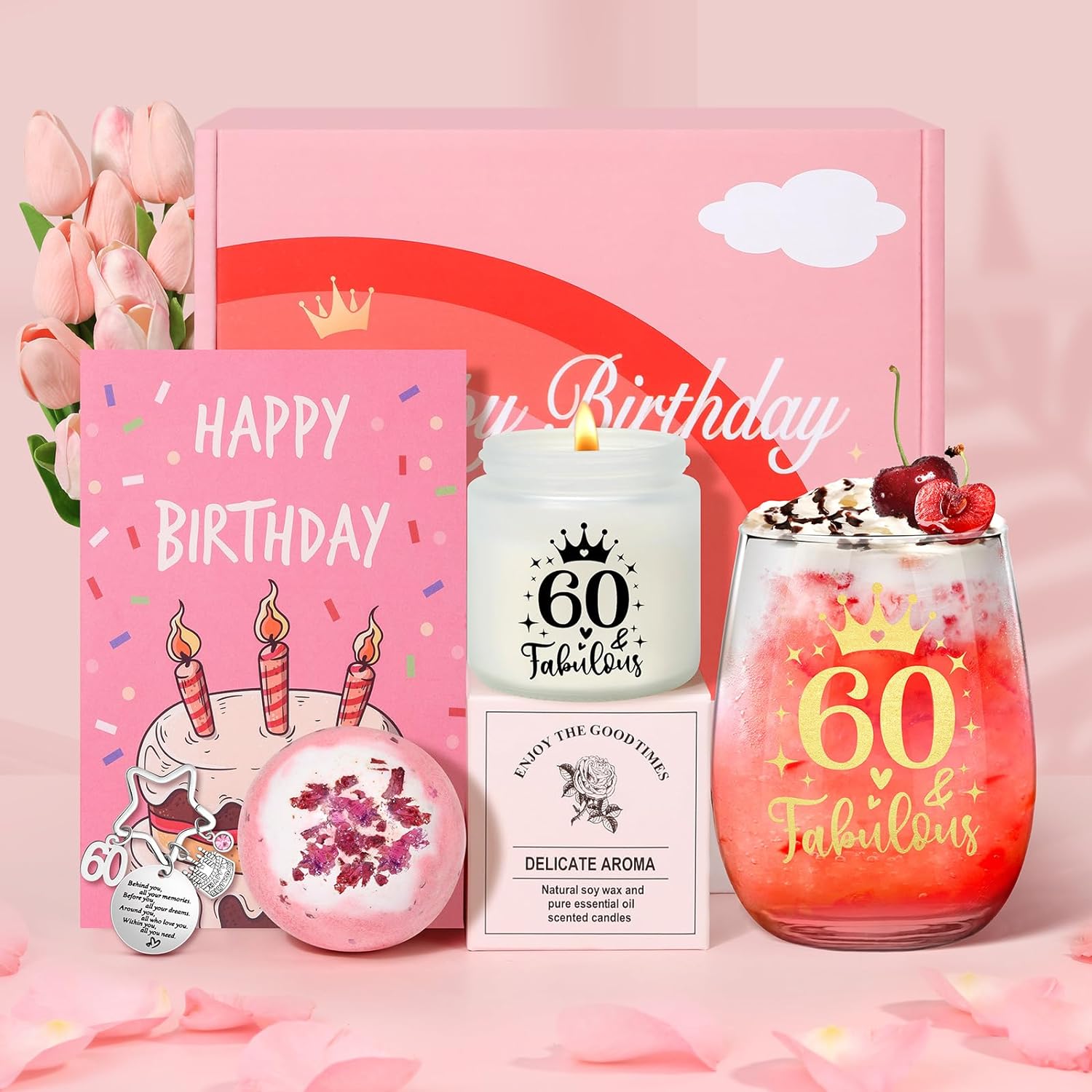 Tecanne 60th Birthday Gifts for Women, Birthday Pamper Gifts for Her, Retirement...
