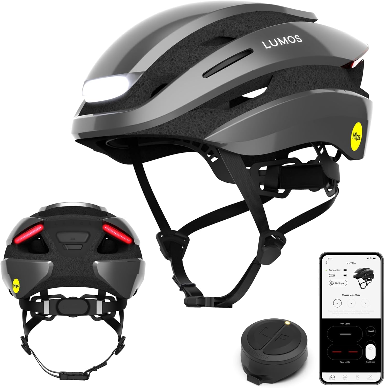 Lumos Ultra Smart Bike Helmet, Efficient Road Bicycle Helmet with Customizable F...