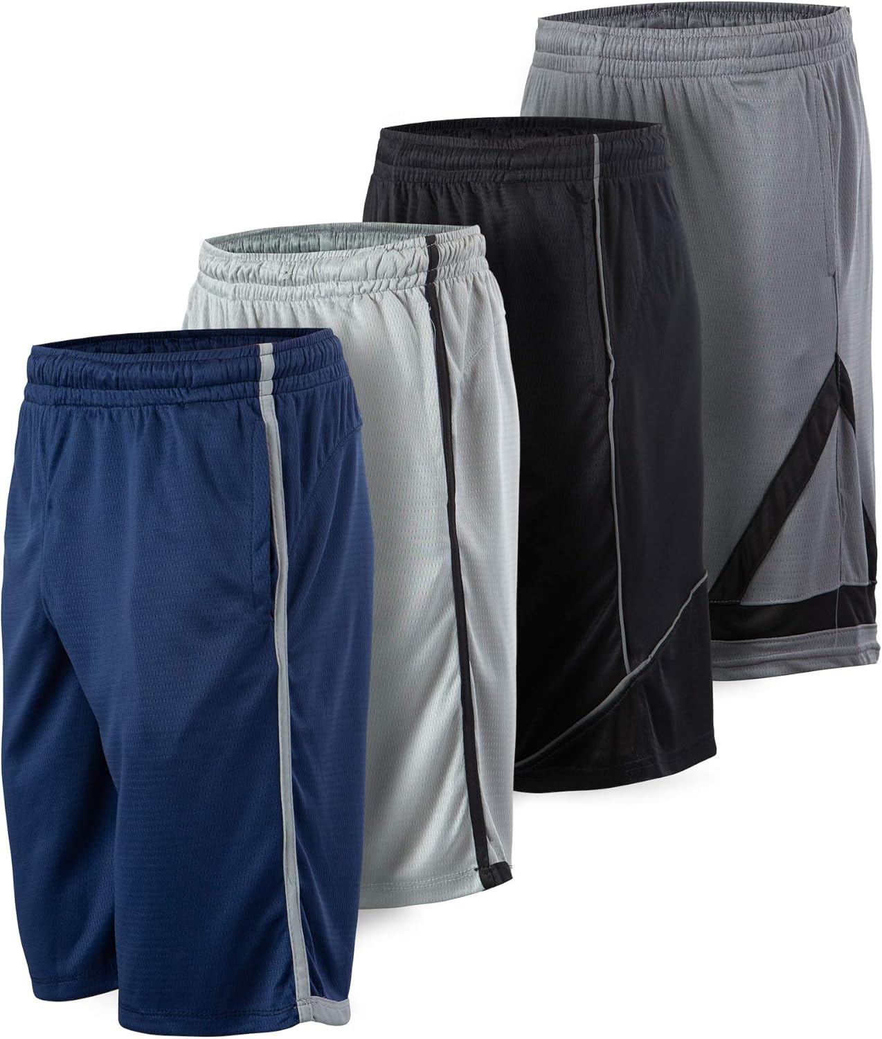 Essential Elements 4 Pack: Men's Dry-Fit Sweat Resistant Active Athletic Perform...
