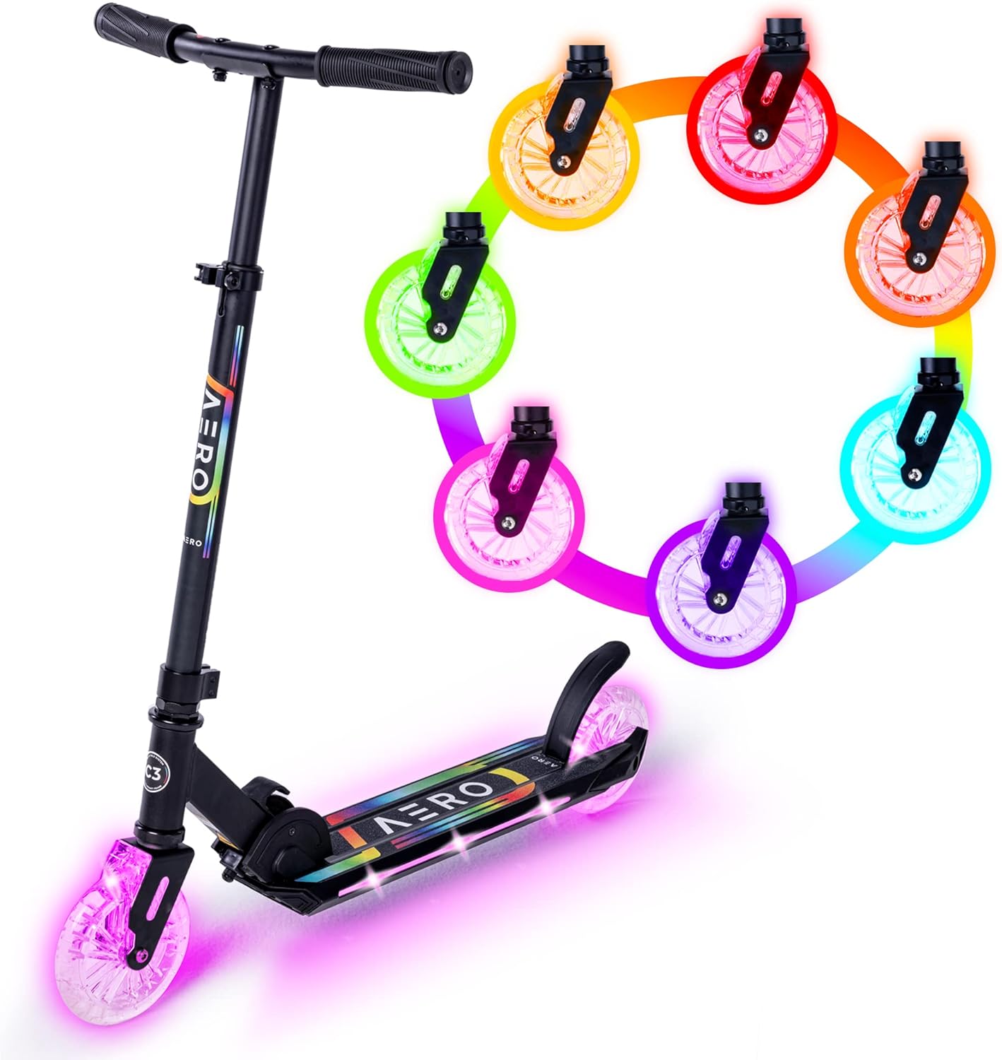 Aero 2 Wheel Kick Scooter for Kids Ages 5-7 or 5-8 or 6-10 or 6-12 with Dynamic...