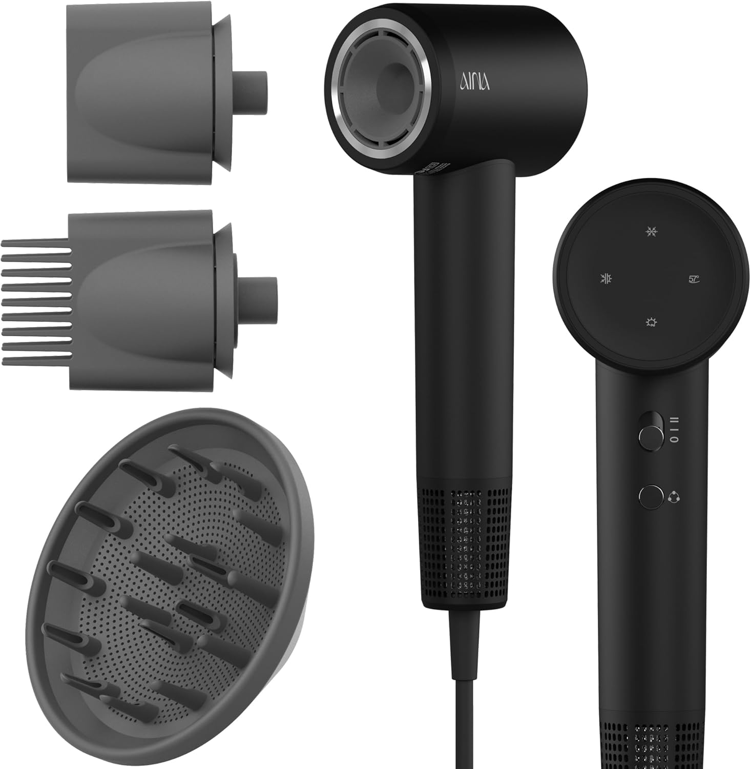 AINA Hair Dryer, Blow Dryer with Diffuser Brush Comb for Women - BLDC Hair Dryer...