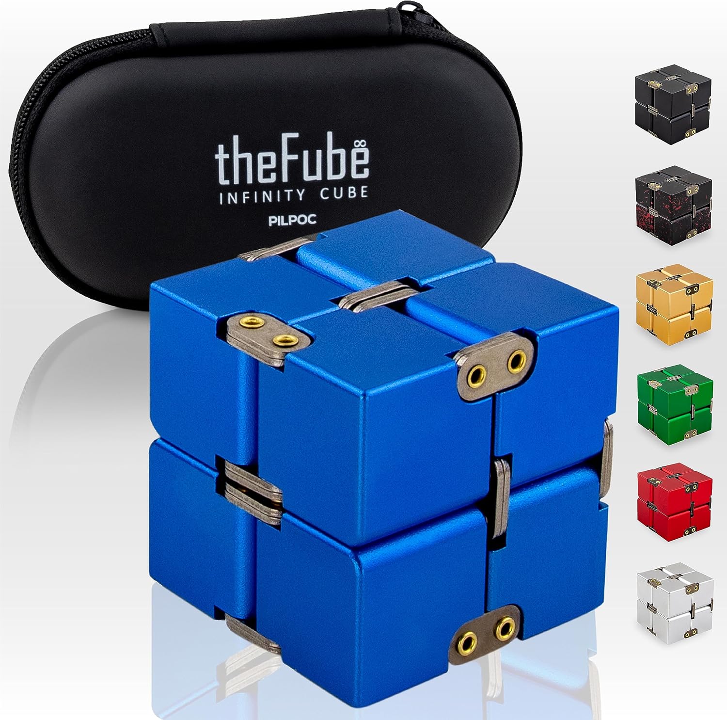 PILPOC theFube Infinity Cube Fidget Desk Toy, Special Aluminum Infinite Magic Cu...