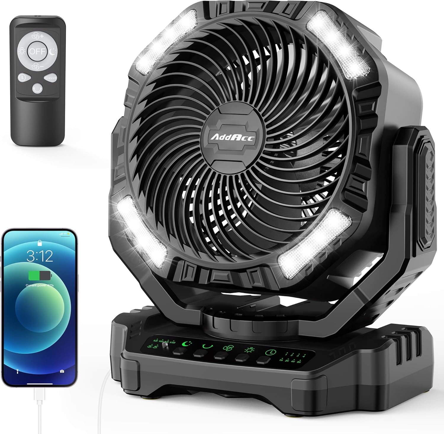 Rechargeable Camping Fan, Special 40000mAh Battery Operated Outdoor Fan, Innovat...