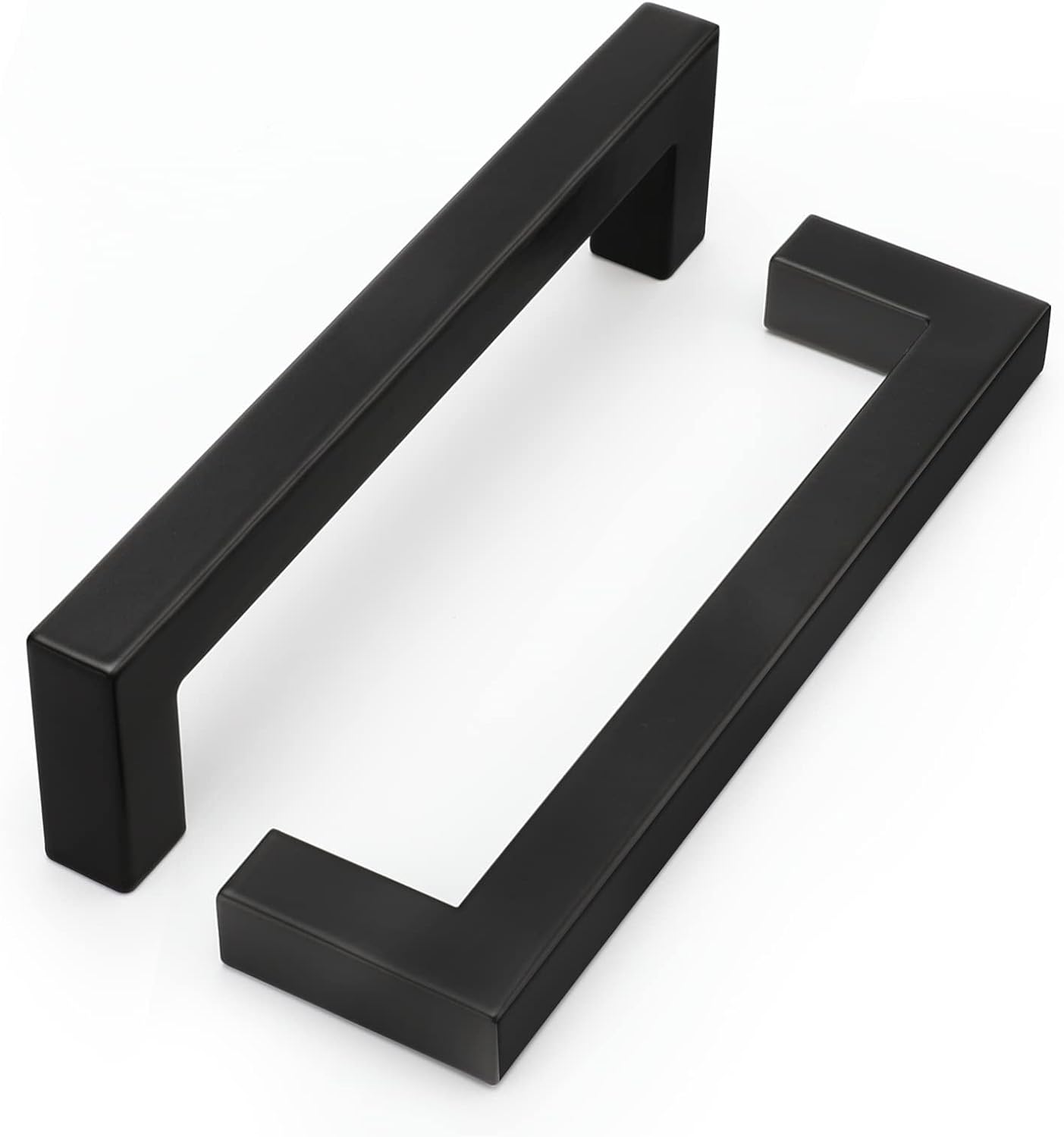 Matte Black Kitchen Pulls Bathroom Cabinet Drawer Closet Flat Square Bar Pulls,...