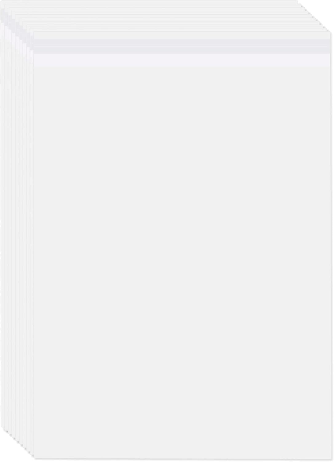 A3 Clear Self-Adhesive Bags 100 Packs, 30.5X42CM Self Sealing Cellophane Display...