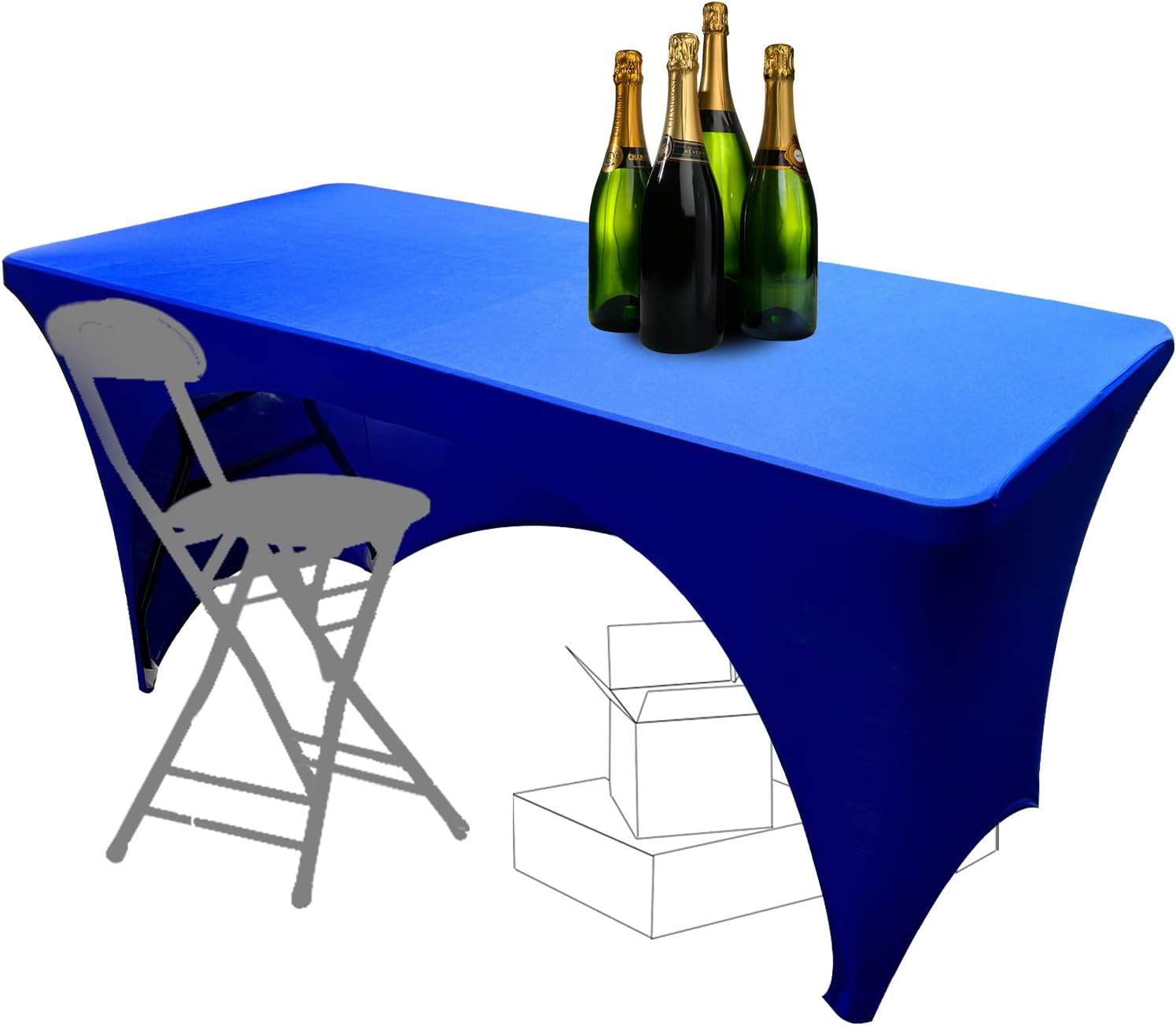 Dololoo Stretchable Tablecloths 4ft for Rectangle Tables with Open Back, Fitted...