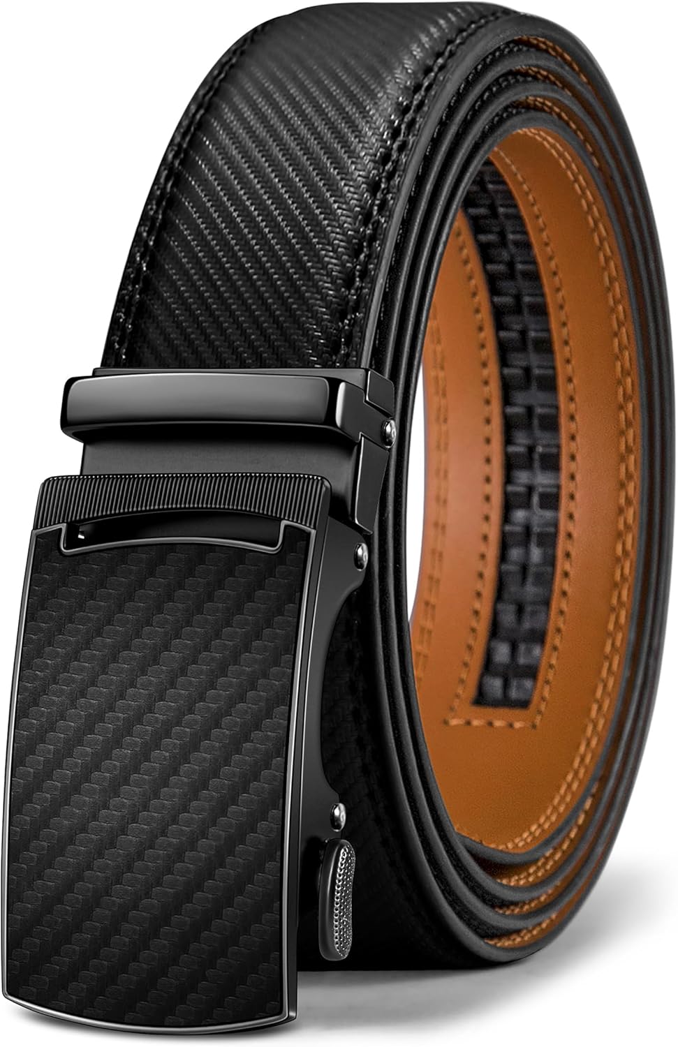 KEMISANT Belt Men, Leather Sliding Ratchet Belt For Mens Dress Pants Suit Oxford...