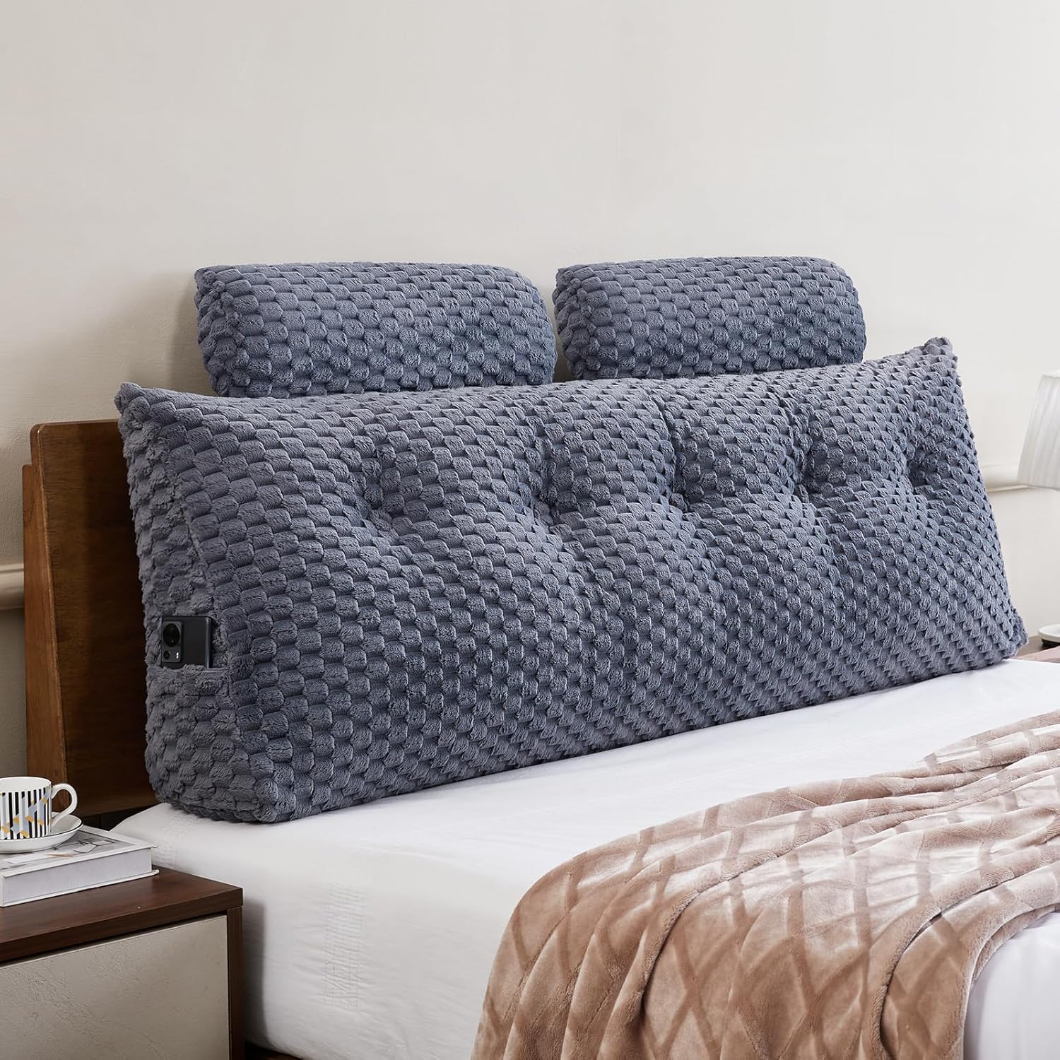 Wedge Headboard Pillow - Bed Wedge Pillow for Headboard Triangular Headboard Pil...