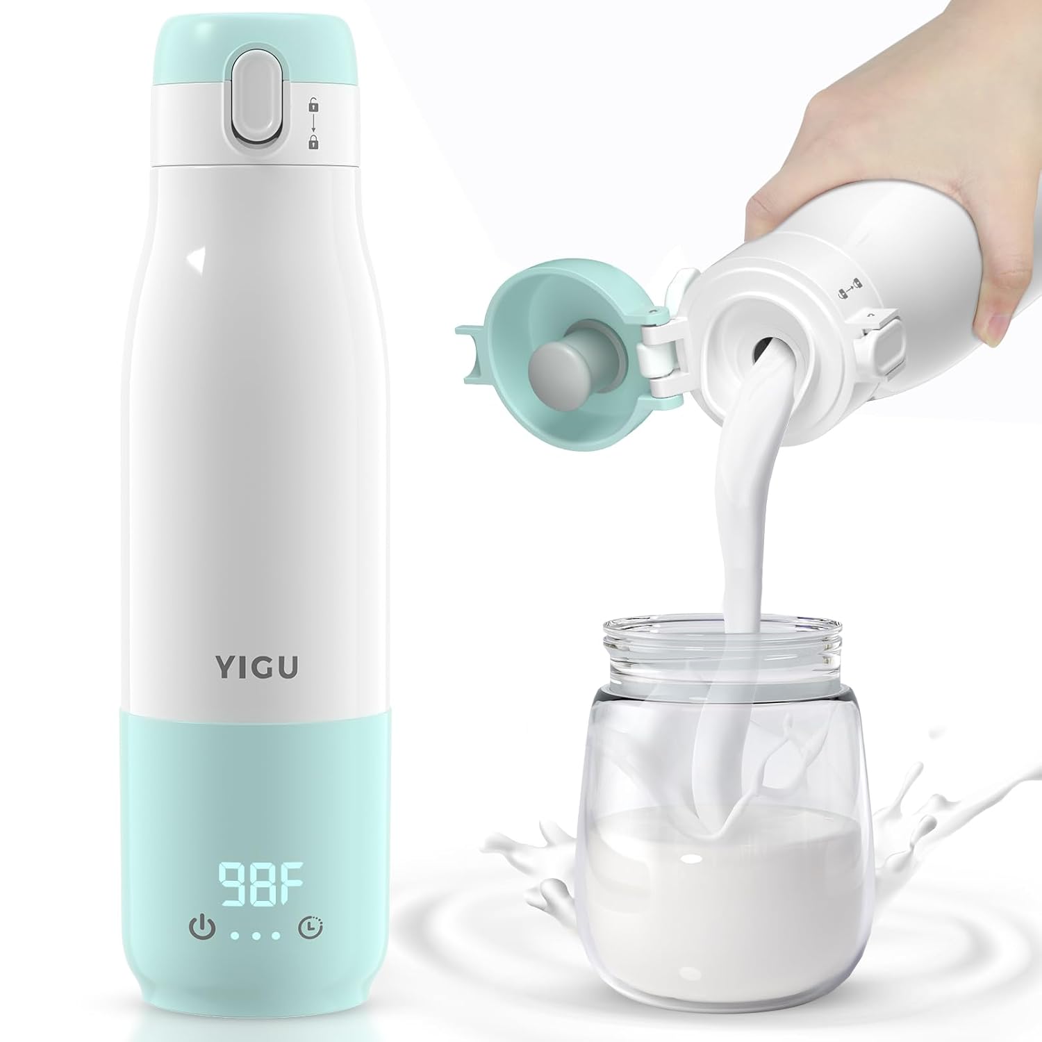 Portable Bottle Warmer, Nano Film Heating 12 oz, Reservation Function, 9000mAhLa...