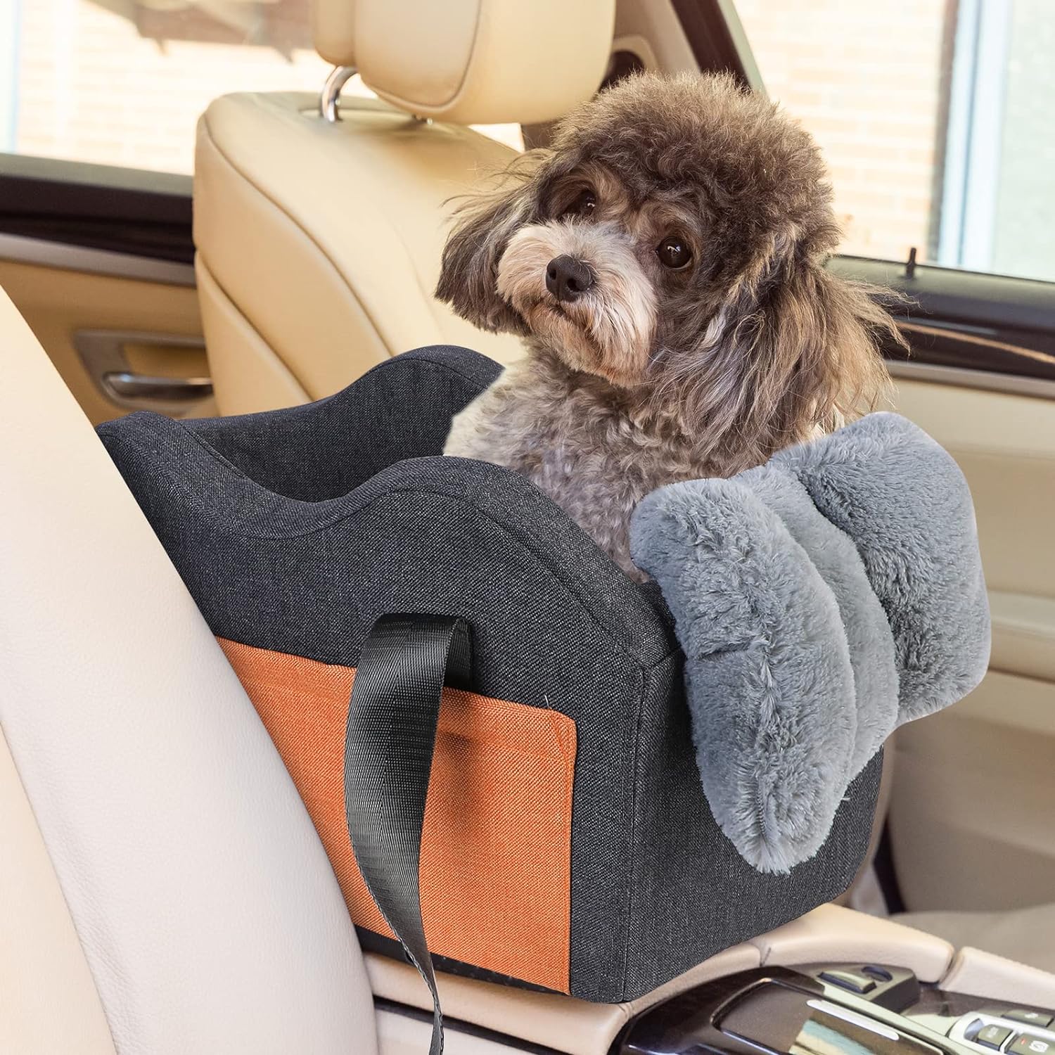 Dog Car Seat for Small Dog Center Console Seat Pet Booster Seat for Car Puppy Ca...