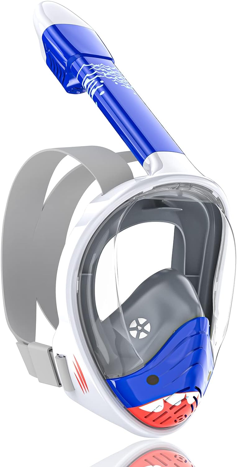 QingSong Kids Snorkel Mask Full Face, Snorkeling Set with Camera Mount, 180 Degr...