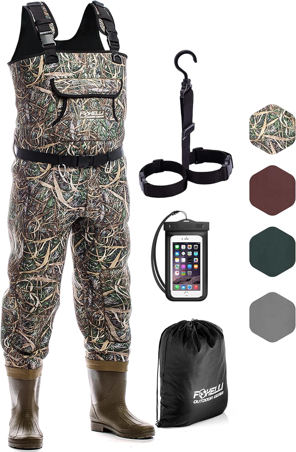 Foxelli Neoprene Chest Waders, Special Hunting Waders for Camo Hunters, Affordab...