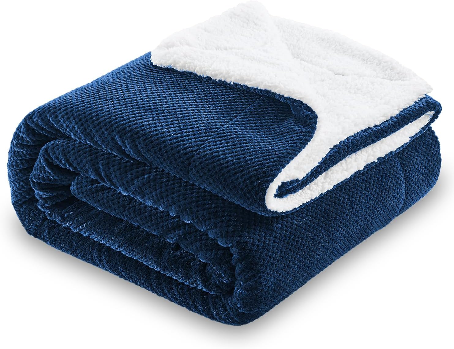 SOCHOW Waffle Sherpa Fleece Throw Blanket, Super Soft Fuzzy Warm, Lightweight Fl...
