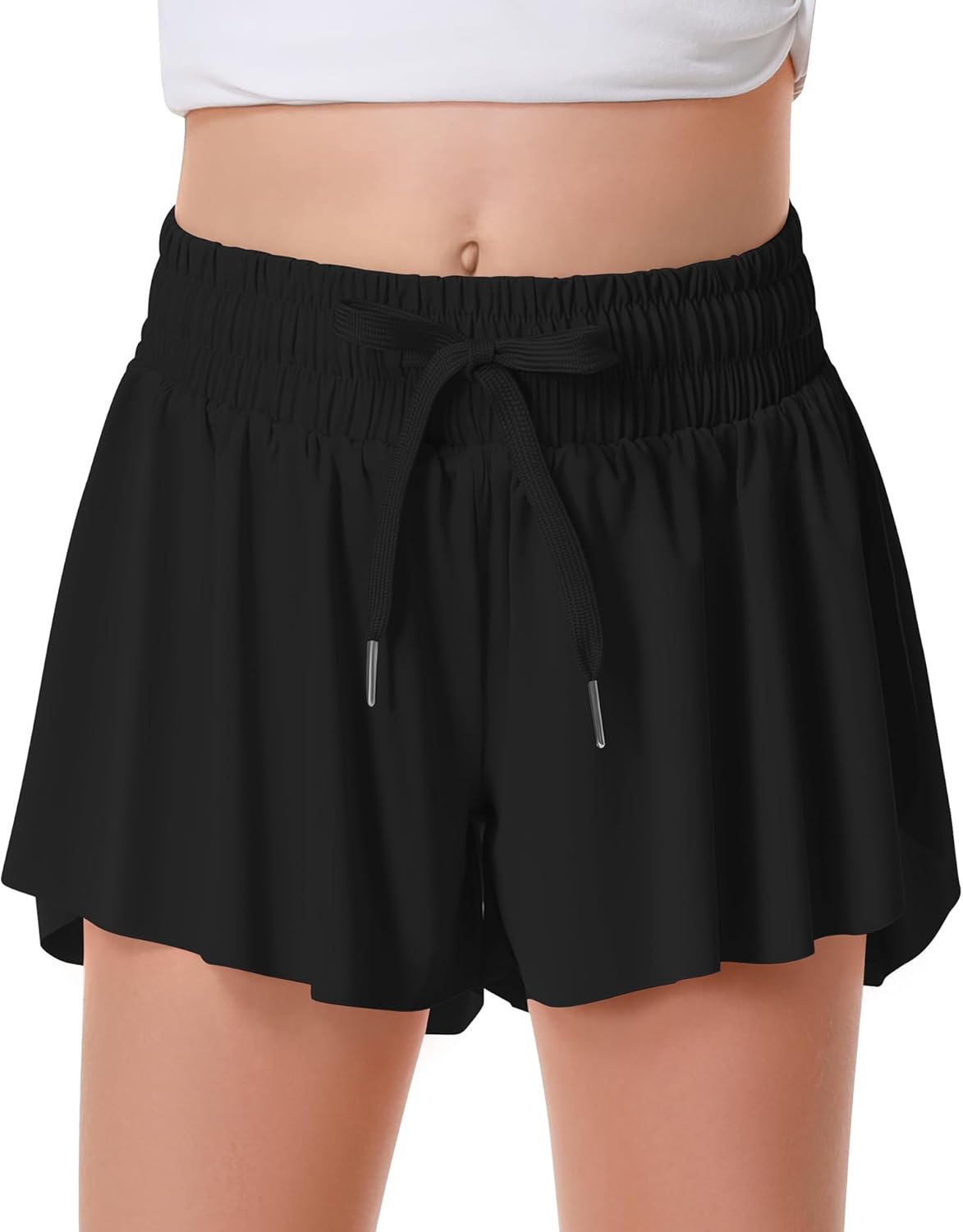 Girls Flowy Shorts, Special Butterfly Shorts for Kids with Pocket, Innovative At...