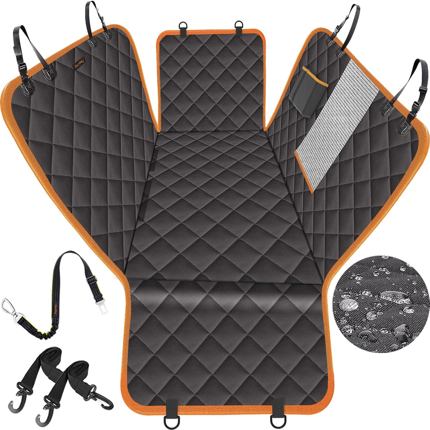 iBuddy Dog Car Seat Covers for Back of Cars/Trucks/SUV, Waterproof Hammock with...