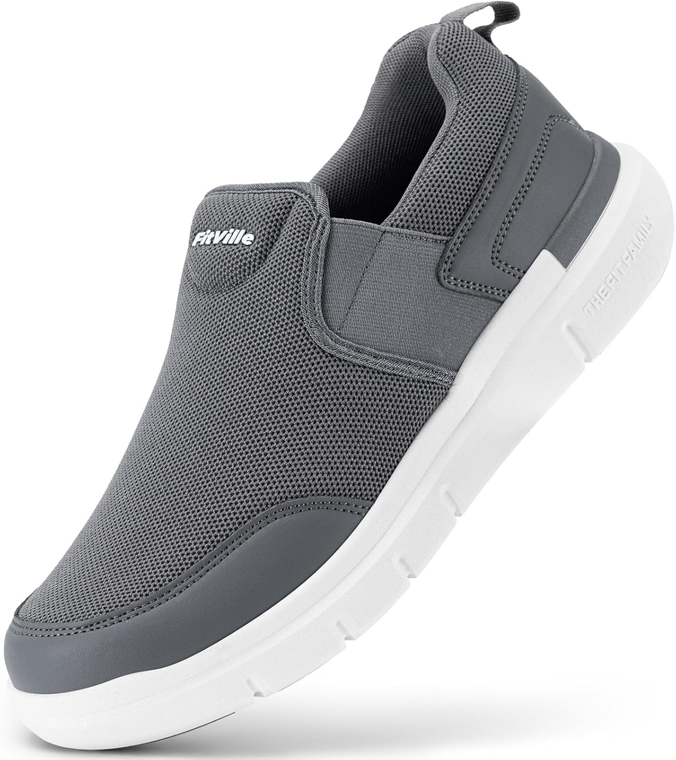FitVille Men's Extra Wide Slip-on Walking Shoes, Comfortable Lightweight Shoes w...