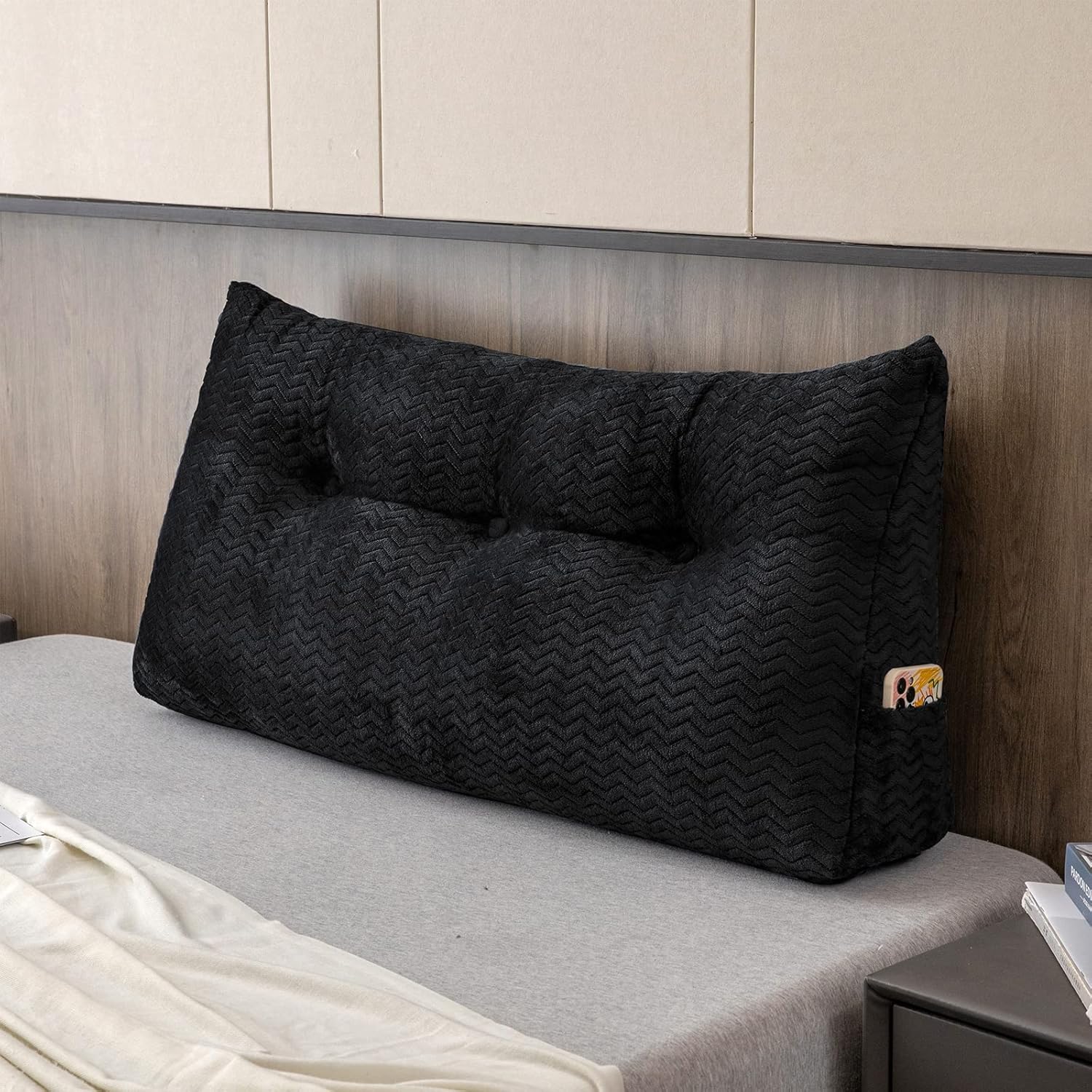 Large Bolster Triangular Headboard, Special Wedge Backrest Positioning Support,...