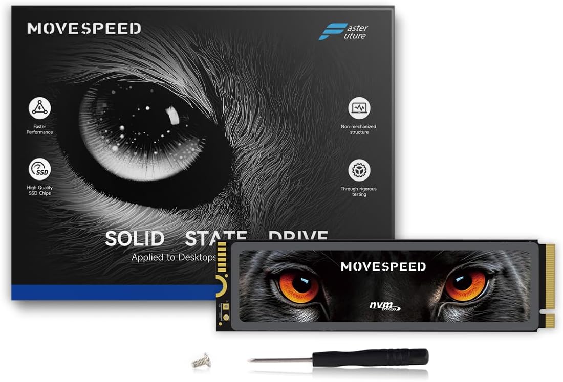 MOVE SPEED HB7450 SSD, Special Internal Solid State Drive for PS5 with Heatsink,...