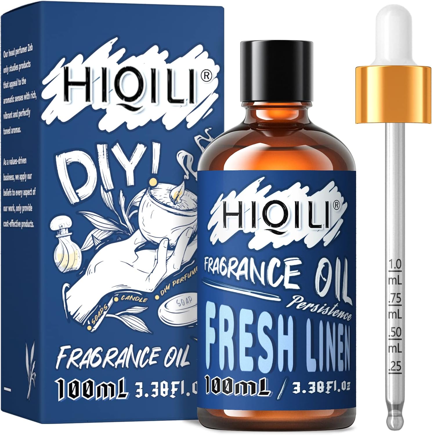 HIQILI Fresh Linen Fragrance Oil 100ml, Single Essential Oil for Diffuser Car Fr...
