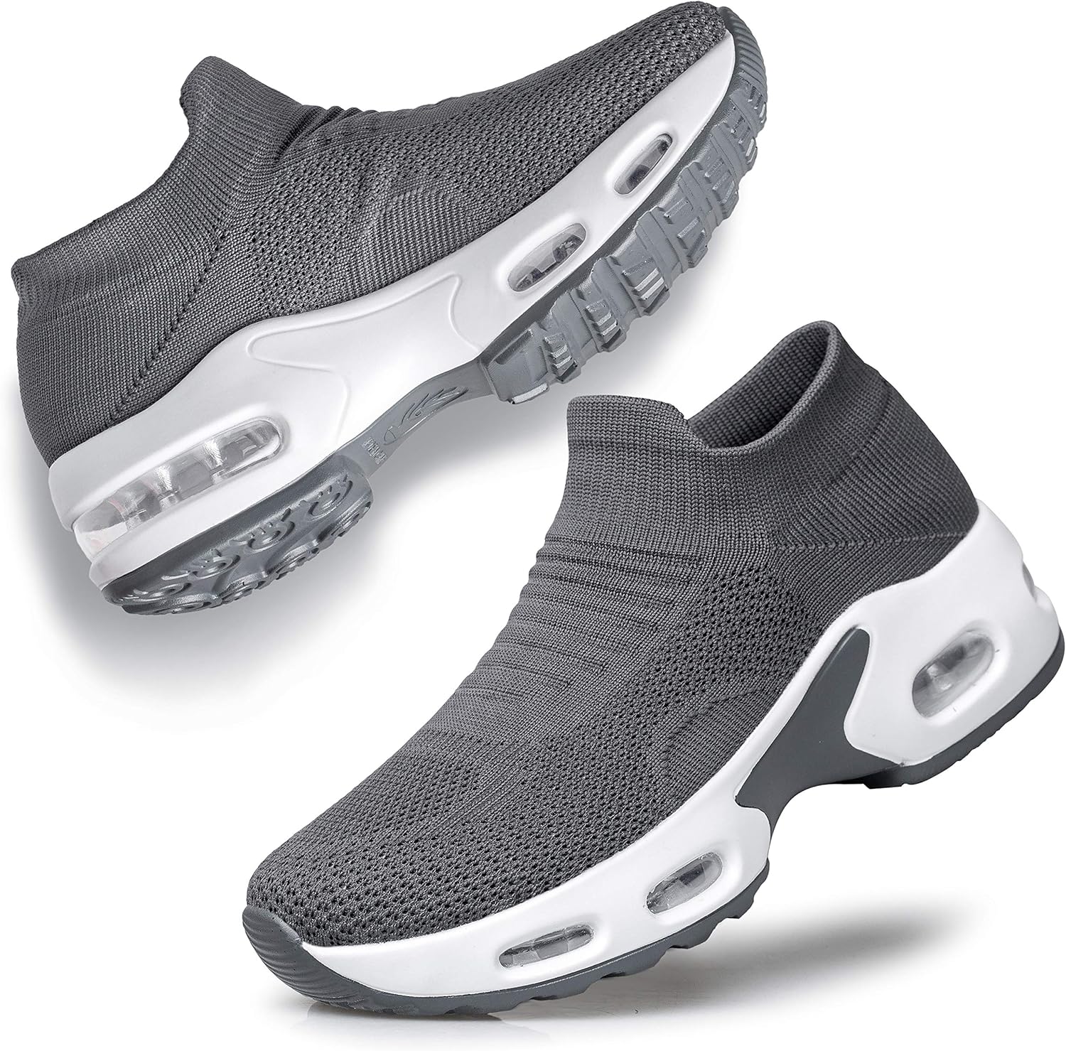 YHOON Women's Walking Shoes Slip-on - Sock Sneakers Ladies Nursing Work Air Cush...