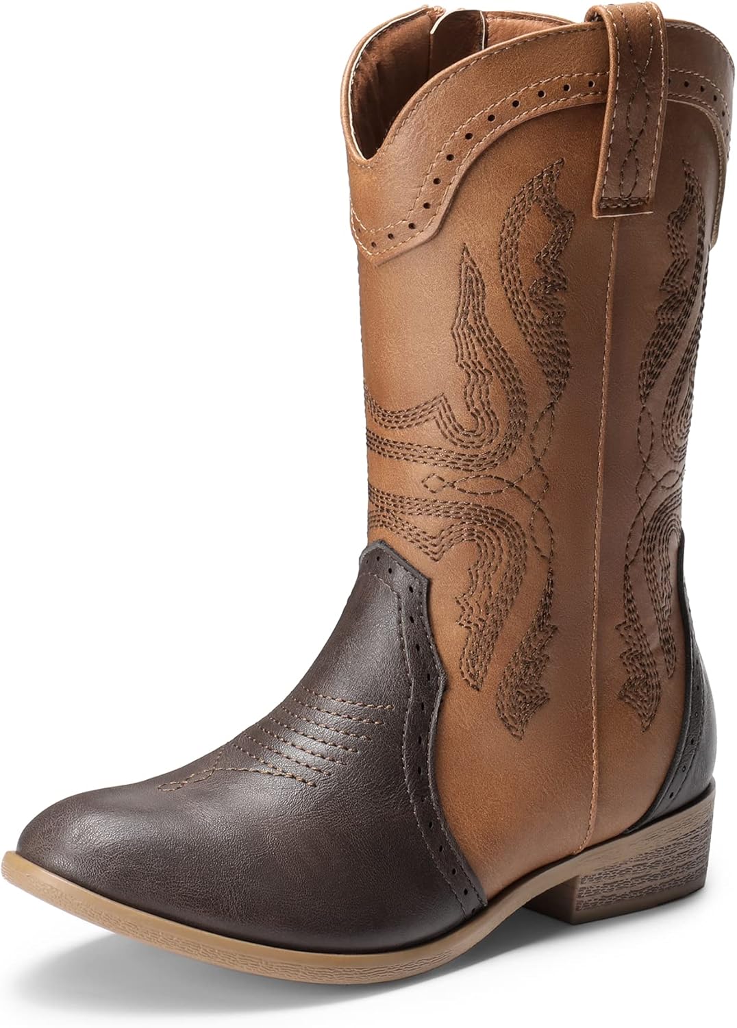 DREAM PAIRS Girls Cowgirl Boots, Special Cowboy Western Boots, Innovative Mid Ca...