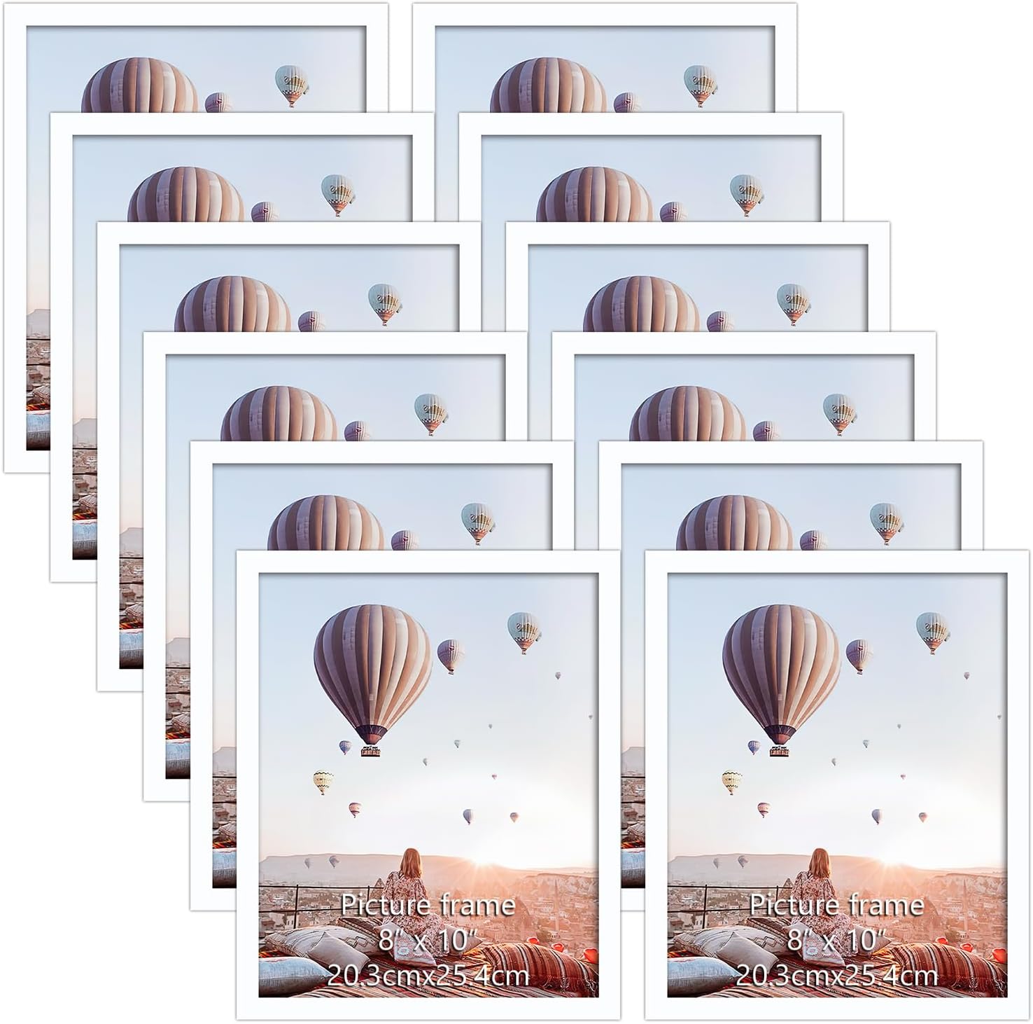 CRUGLA 8x10 White Magnetic Picture Frames, Special 12 Packs Magnetic Picture Fra...