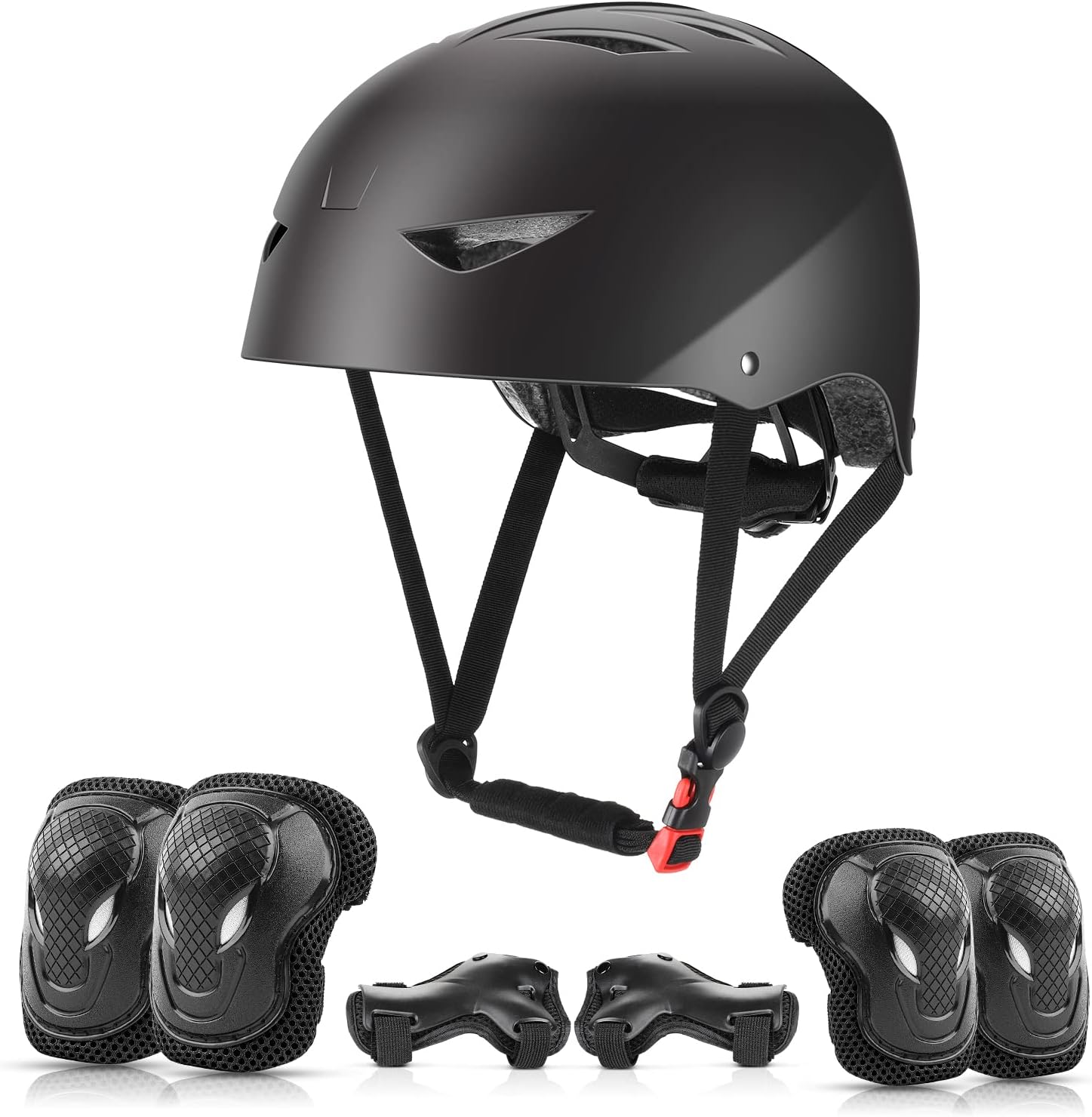 ValueTalks Kids Helmet and Pads Set Age 5-12 Years Kids Skateboard Helmet Knee P...