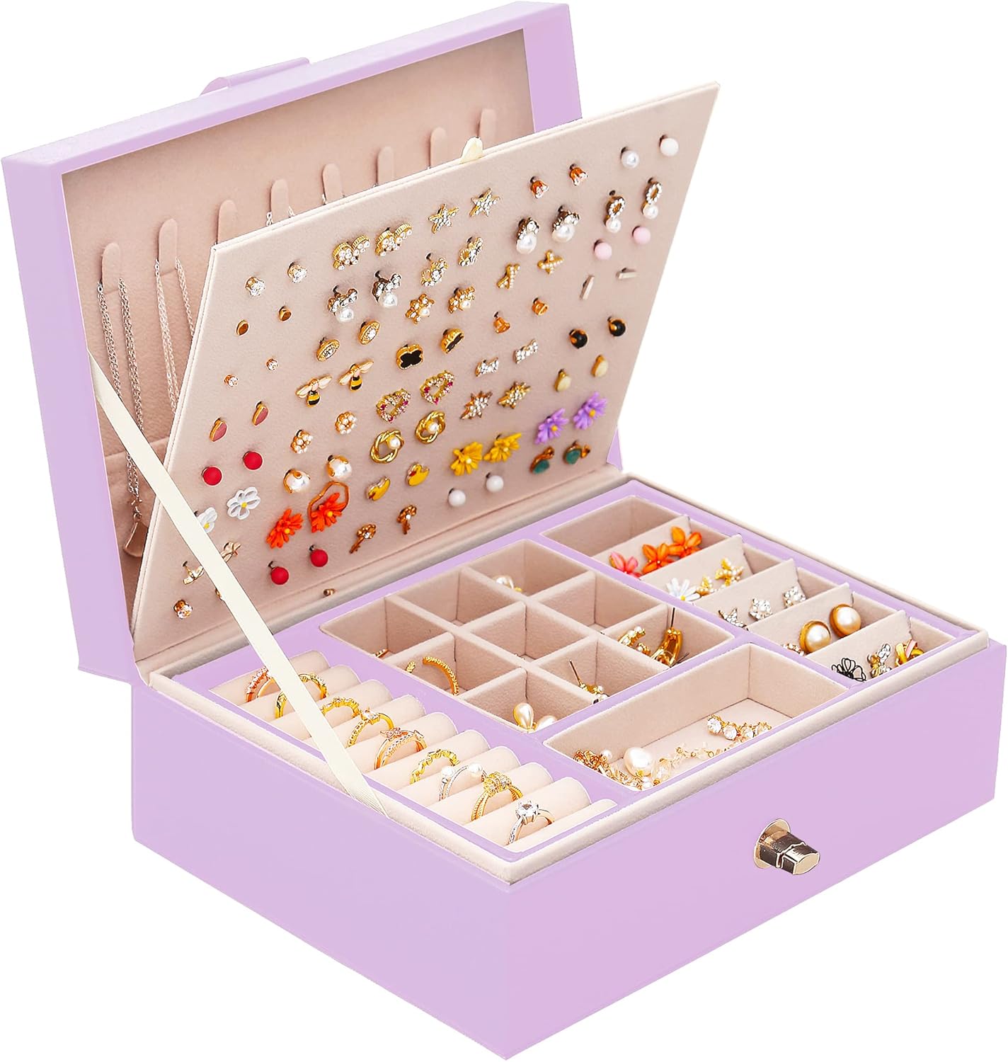 Girls Jewelry Box, Special Earring Holder Organizer, Innovative Jewelry Organize...