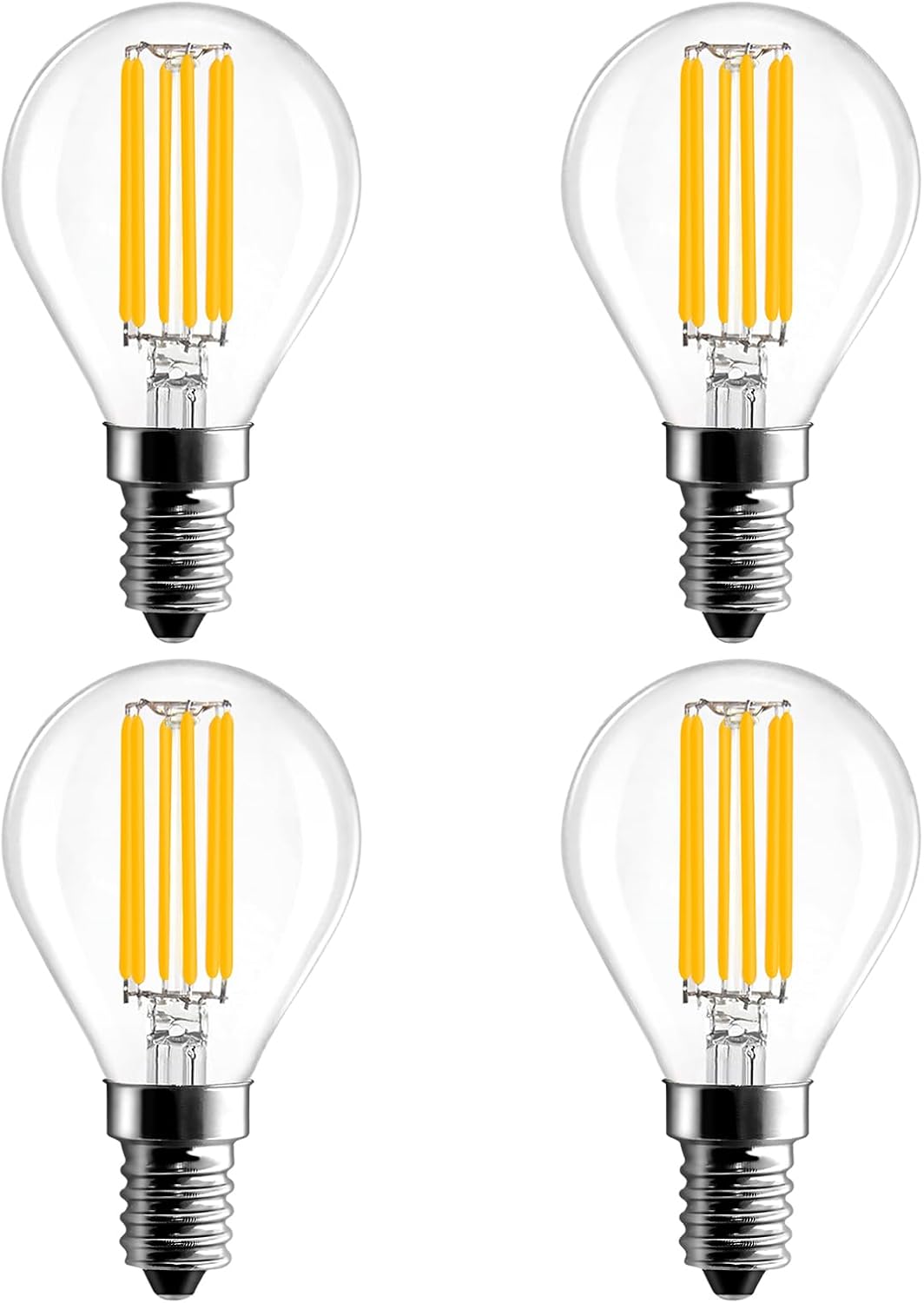 LangPlus+ 4 Pack Dimmable E14 Small Edison Screw LED Bulbs, 6W G45 Golf Ball LED...
