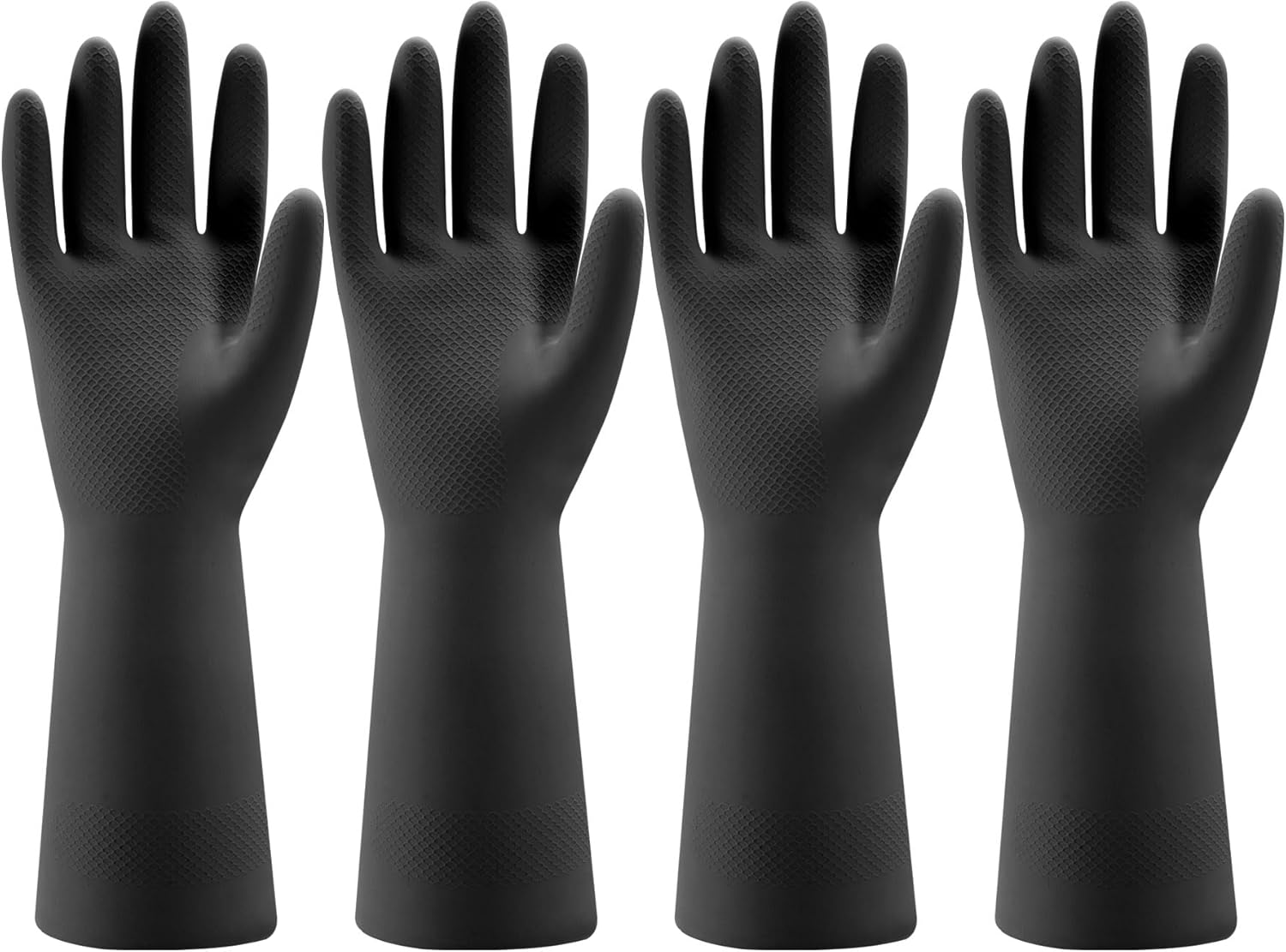 Bamllum 4 Pairs Rubber Kitchen Dishwashing Gloves - Reusable Household Cleaning...