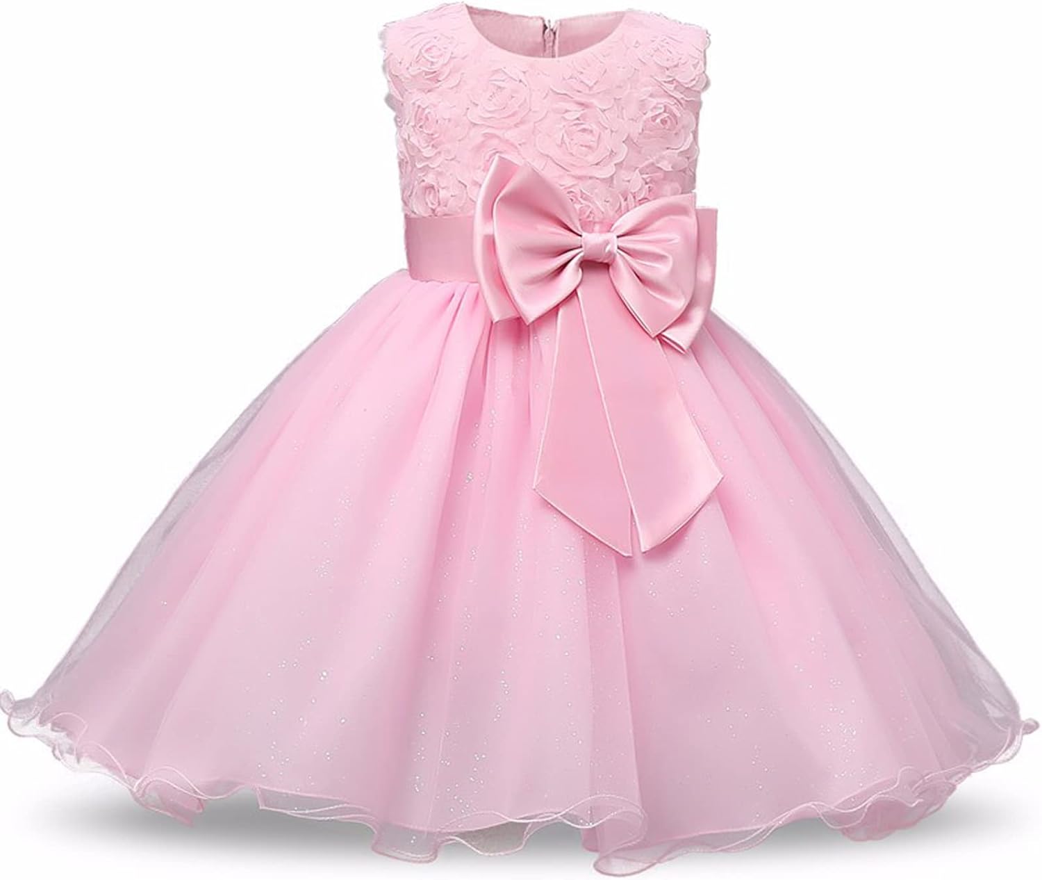 Discoball Girl Dress Princess Party Clothing Holiday Girls Dresses, 3D Rose Flow...