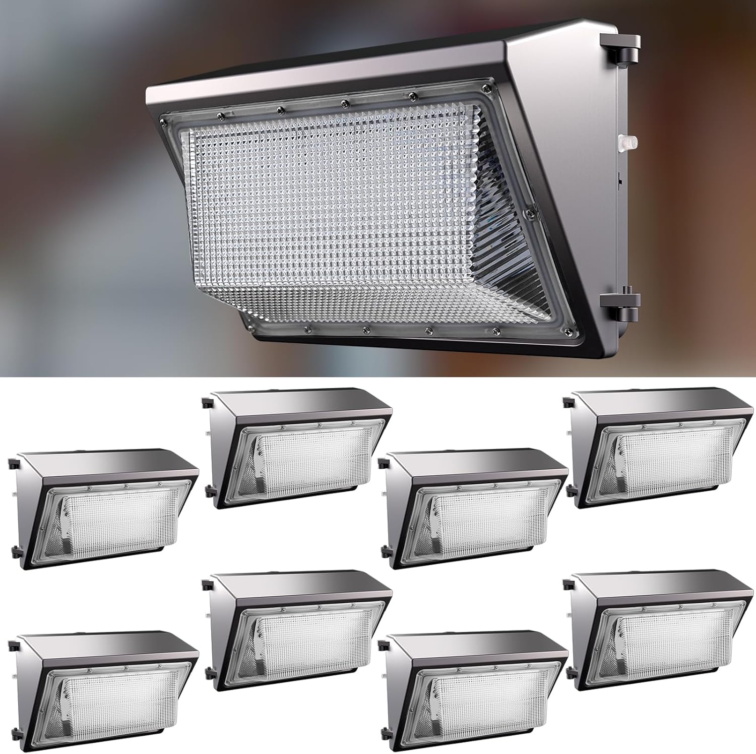 Lightdot 8Pack 125W LED Wall Pack Lights, 100-277v Dusk to Dawn with Photocell,...