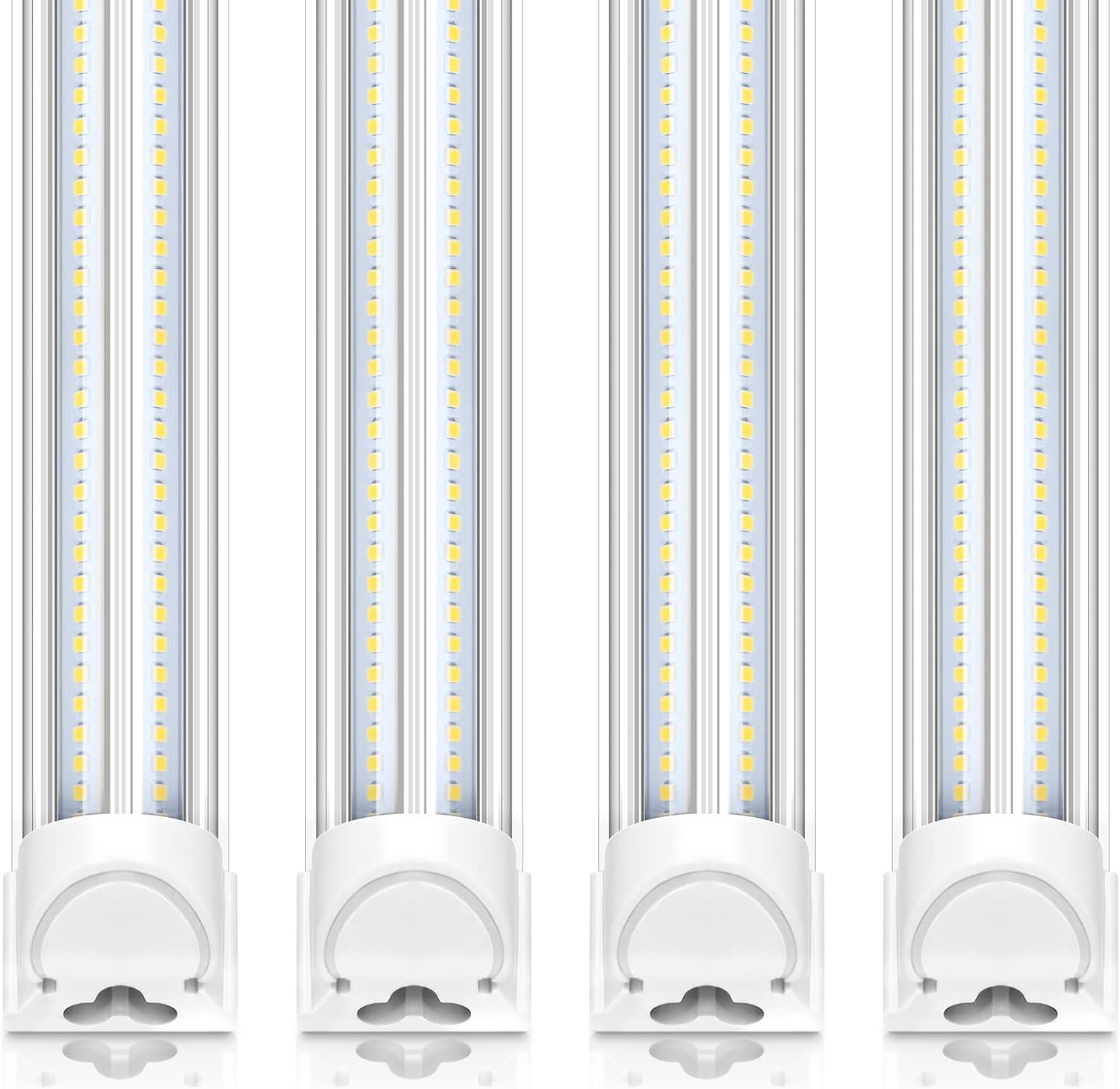 Barrina 8FT LED Shop Light, 100W 15000LM 5000K, Clear Cover Linkable LED Tube Li...