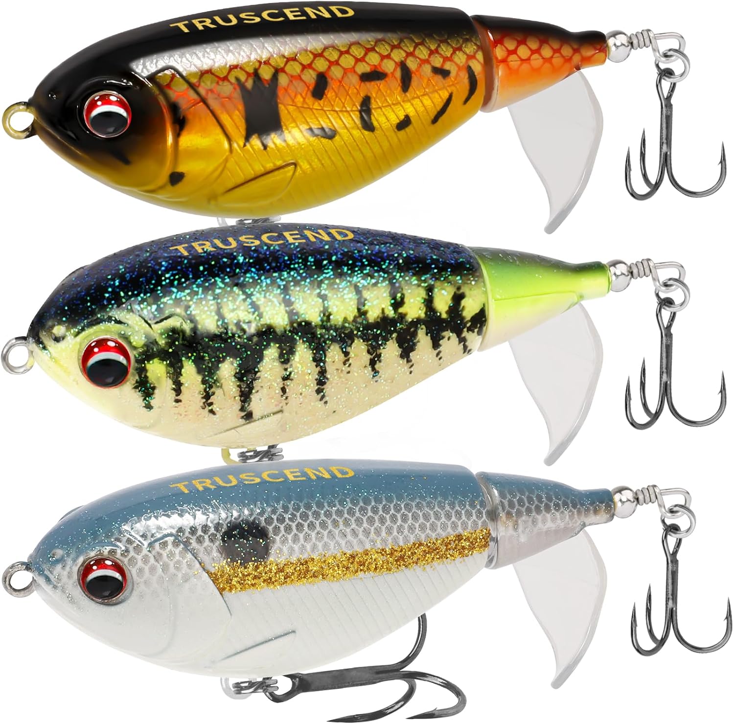 TRUSCEND Topwater Fishing Lures for Freshwater or Saltwater, Multifunctional Plo...