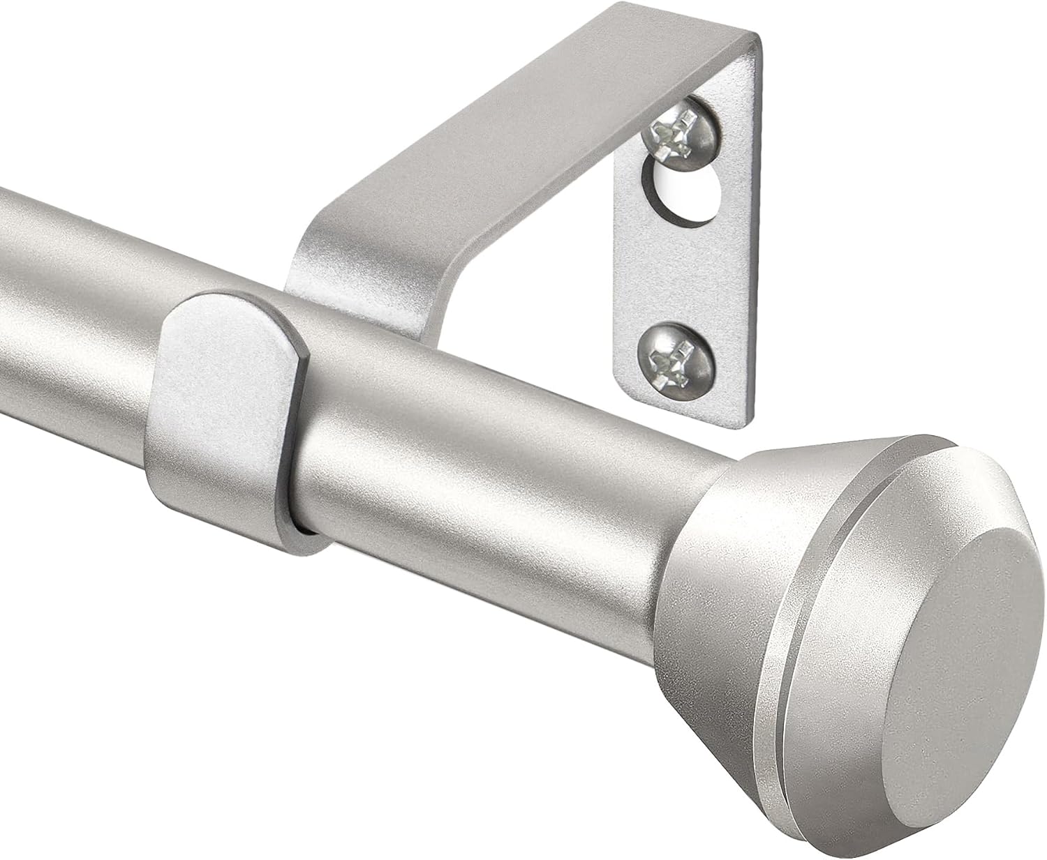 Silver Curtain Rod 32 to 58 Inch, HOTOZON Heavy Duty Curtain Rods for Windows, D...