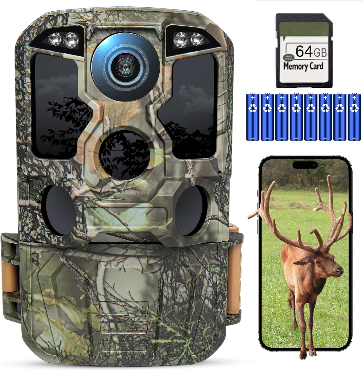 KJK Trail Camera WiFi 8K 84MP with 64GB Memory Car...
