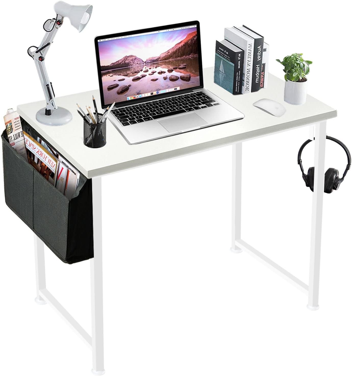 Lufeiya White Small Desk for Bedroom - Student Kid...