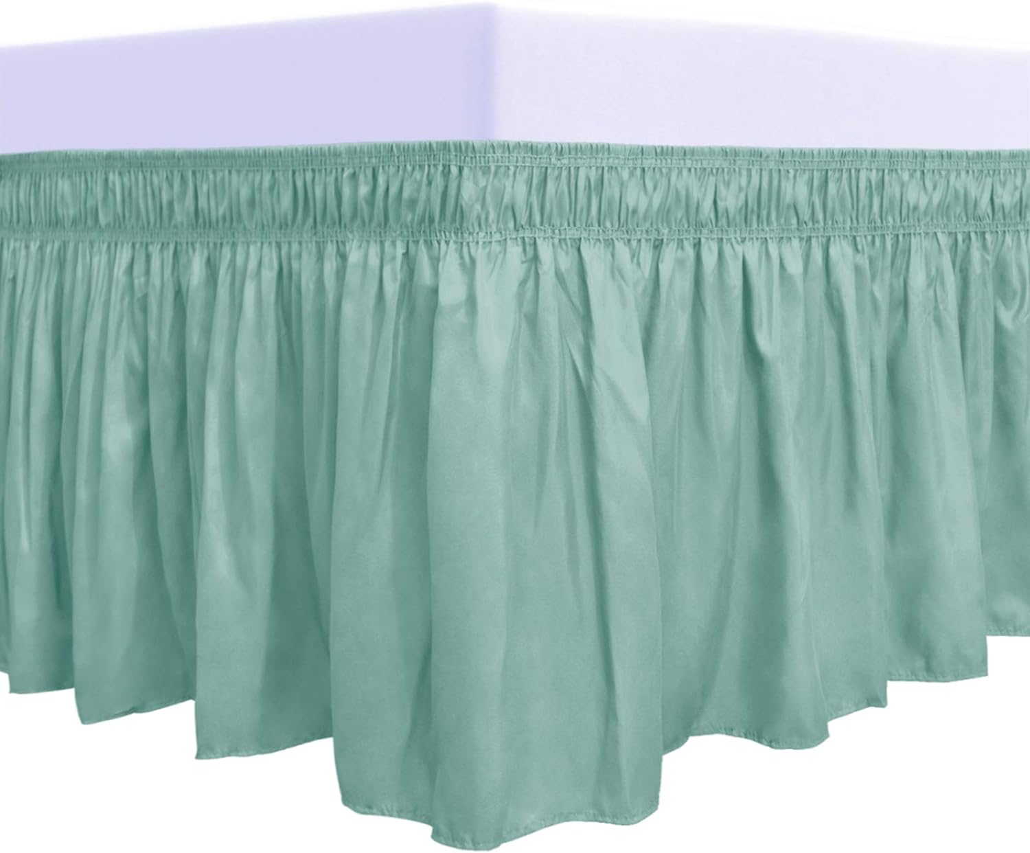 PureFit Wrap Around Ruffled Bed Skirt, Special Adjustable Elastic Belt Bed Skirt...