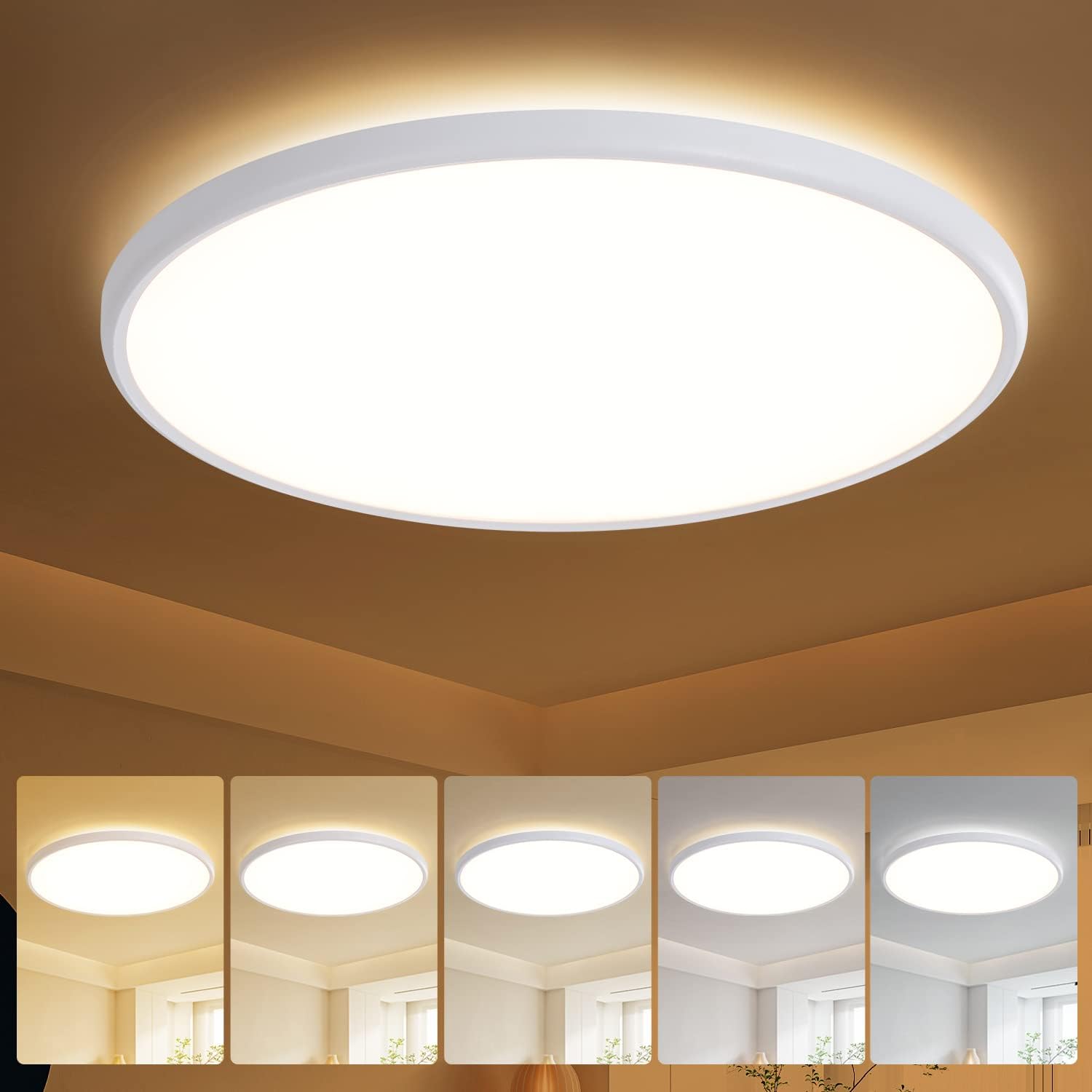 TALOYA 18 Inch Flush Mount Led Ceiling Light Fixture 5 Color Temperature Setting...