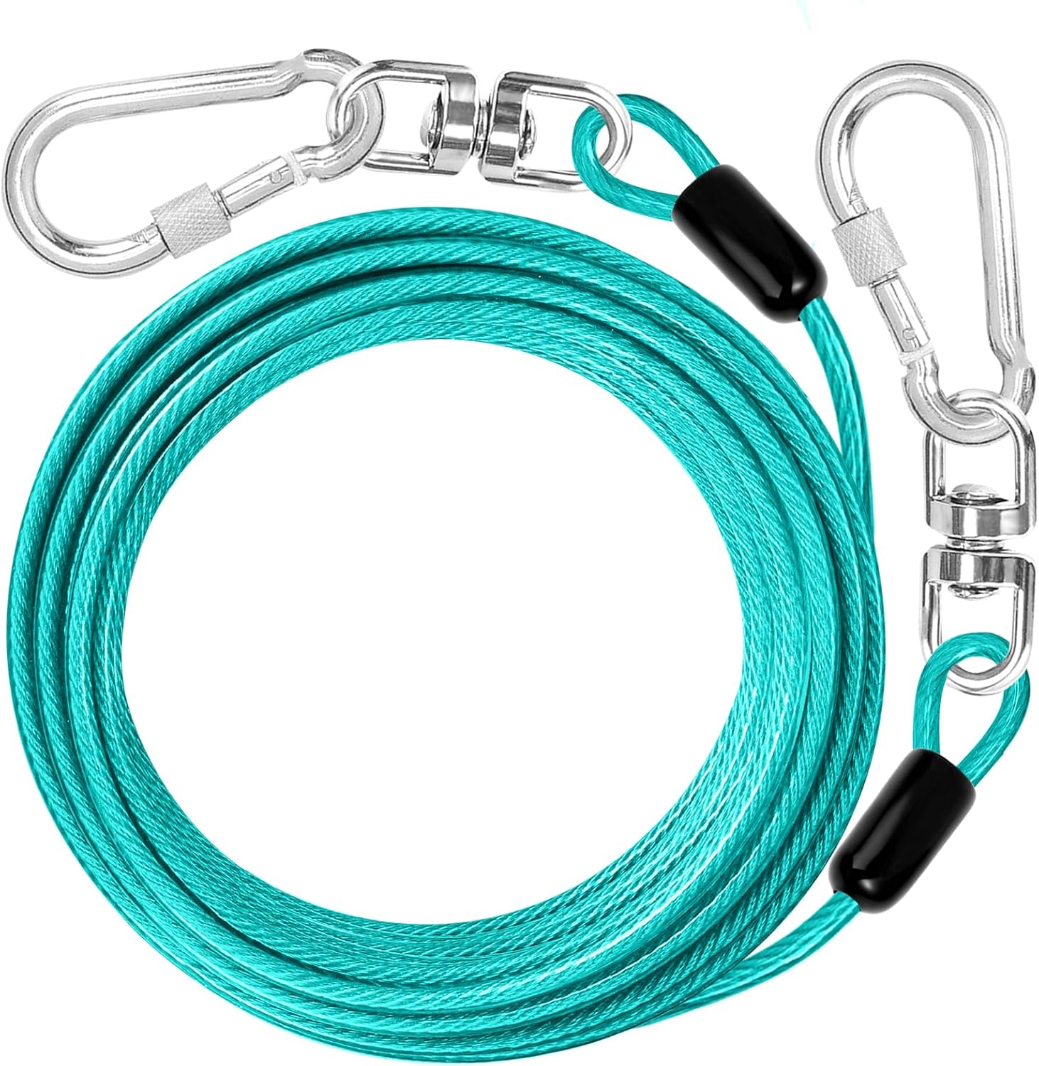 jenico Dog Tie Out Cable: 10 ft Dog Lead for Yard - Heavy Duty Chain Leash Outsi...