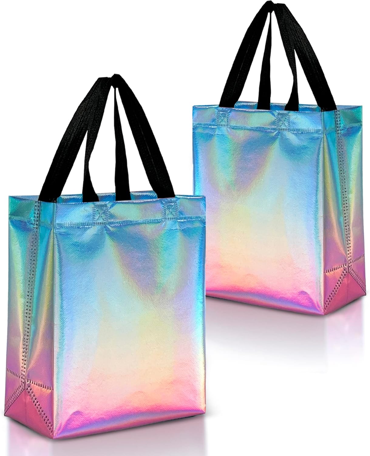 Nush Nush Gradient Gift Bags Medium Size – Set of 12 Aqua to Pink Reusable Gift...