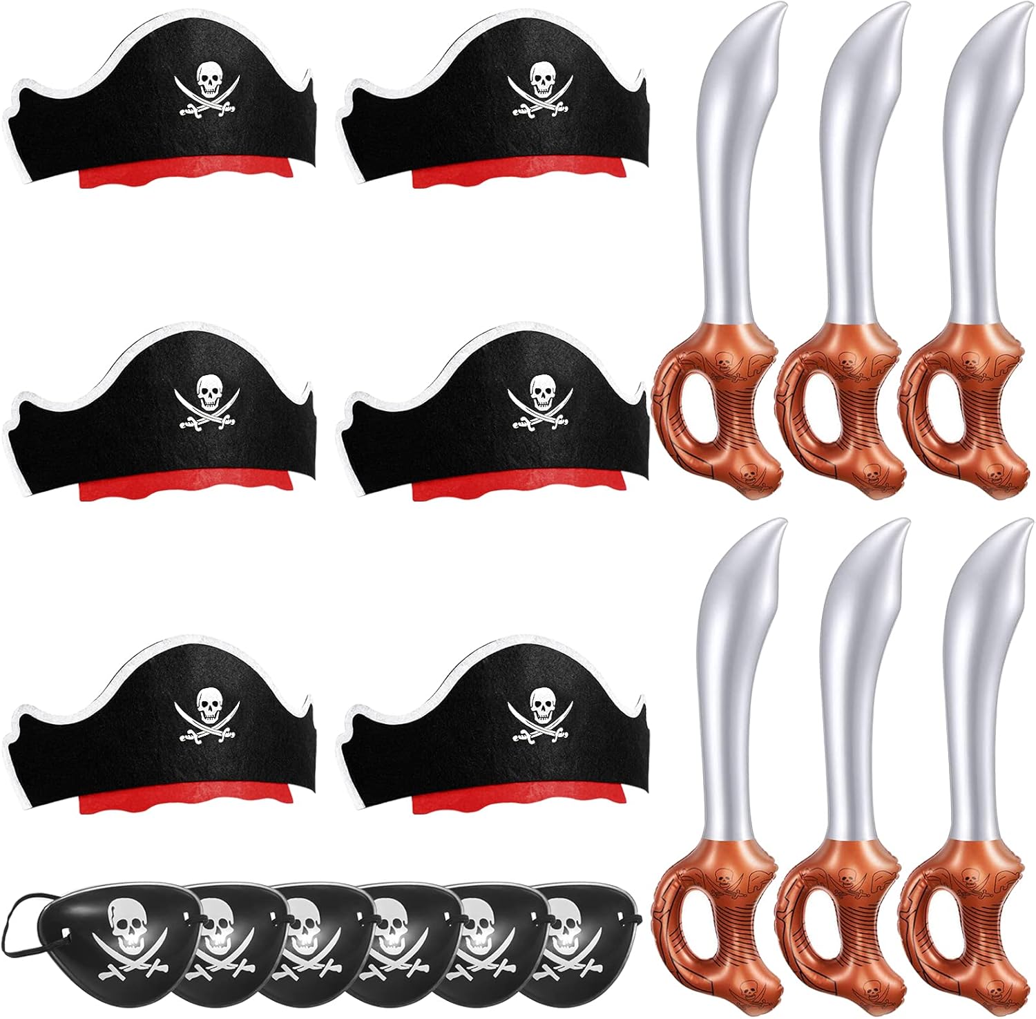 Legigo 18 Pcs Pirate Party Set, Special Kids' Party Cosplay Supplies with Felt P...