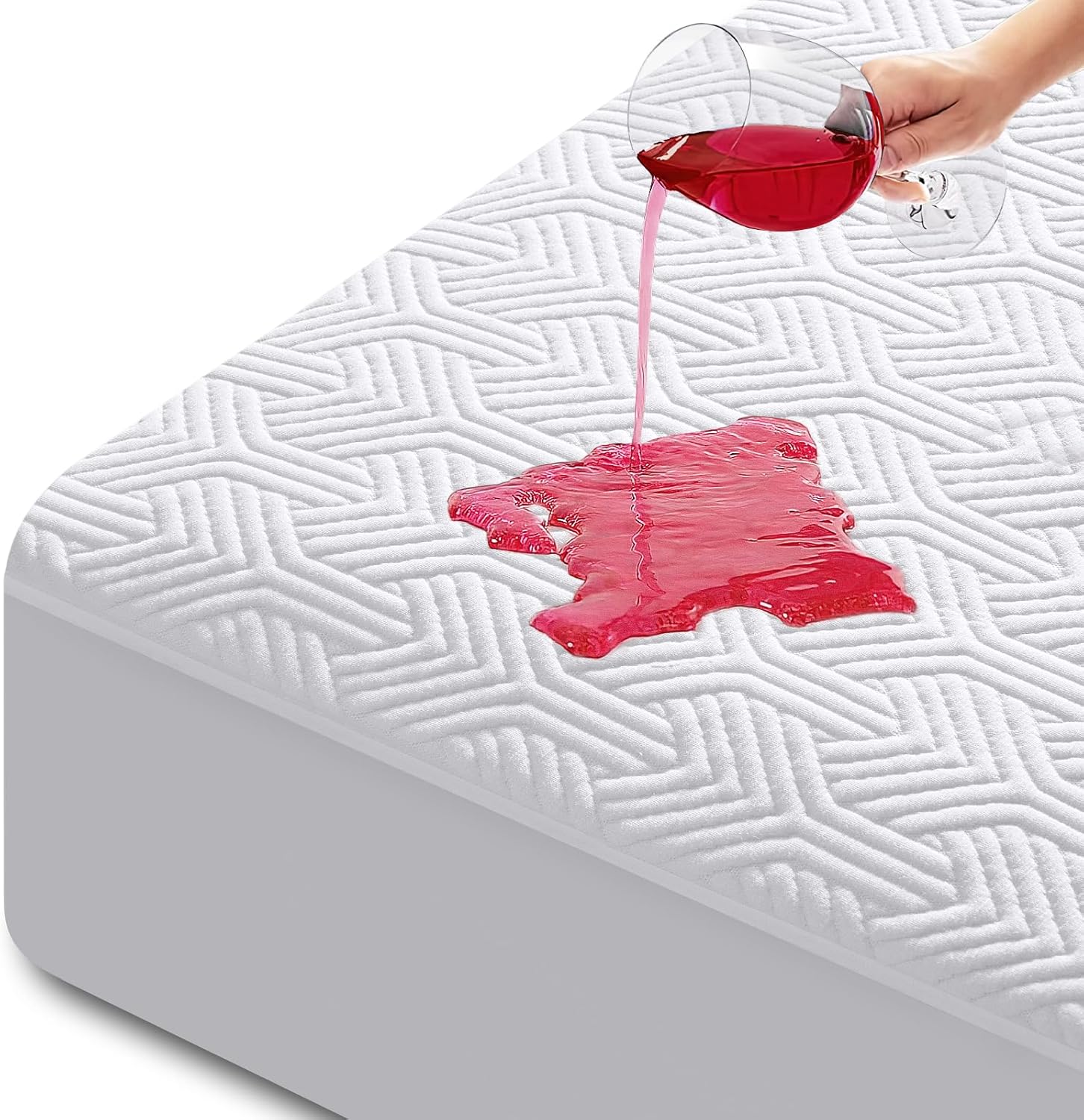 HYLEORY Queen Size Waterproof Mattress Protector, Special Mattress Pad Cover Vis...