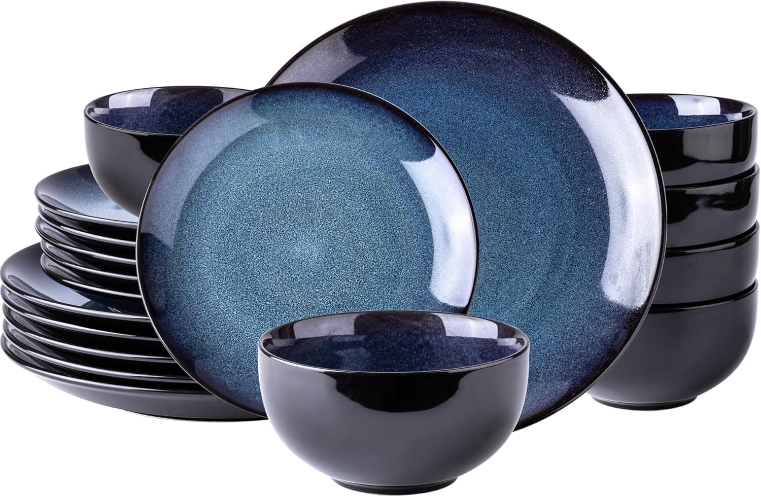 Ceramic Dinnerware Sets of 6,Plates and Bowls Sets,Handmade Reactive Glaze Dishe...