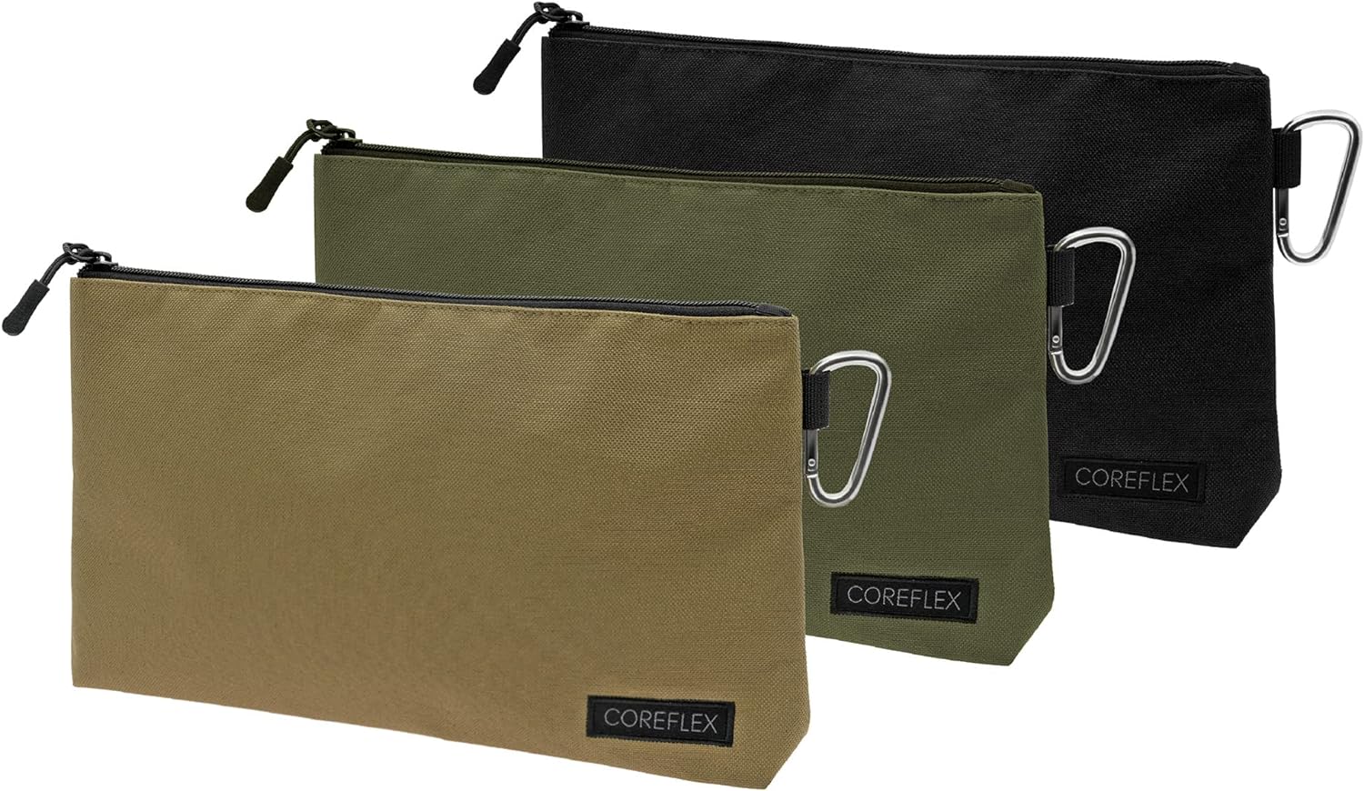 Coreflex 3 Pack Premium Tool Pouch Zipper Bag with internal pockets, 12inch Tool...