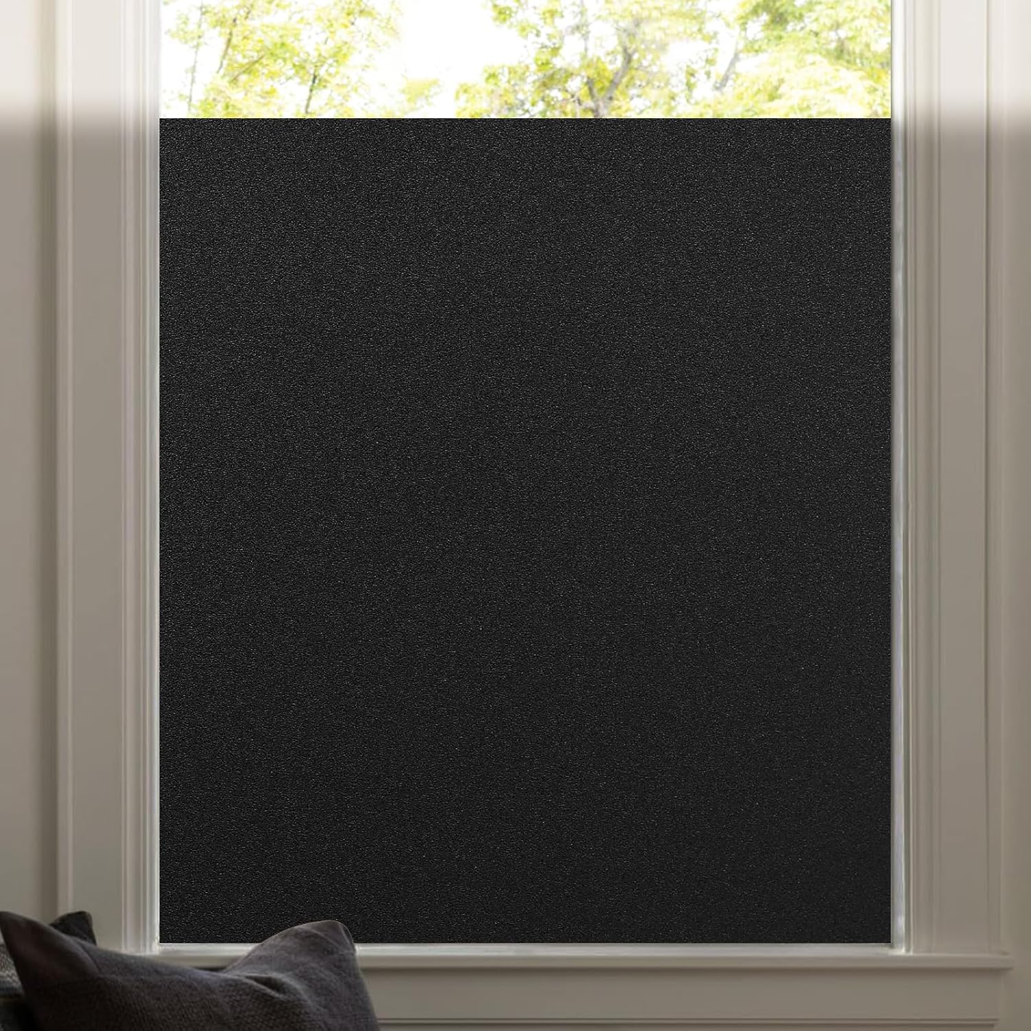 rabbitgoo Total Blackout Window Film, Special Sun Blocking Black Window Cling, I...