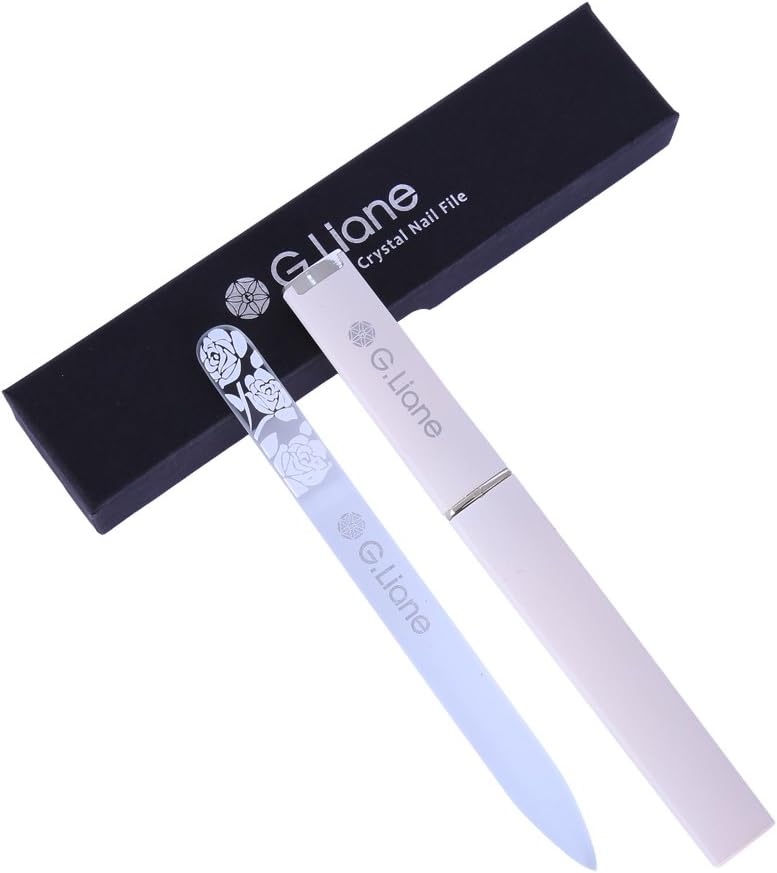 G.Liane Premium Glass Nail File with Case Professional Crystal Fingernail Files...
